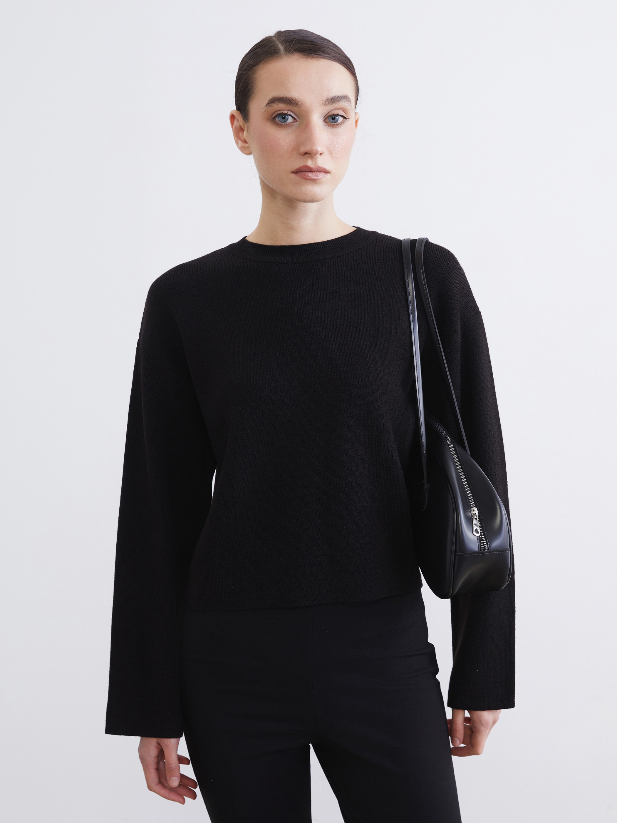 LCW Comfort Bisiklet Yaka Crop Kadın Triko Kazak