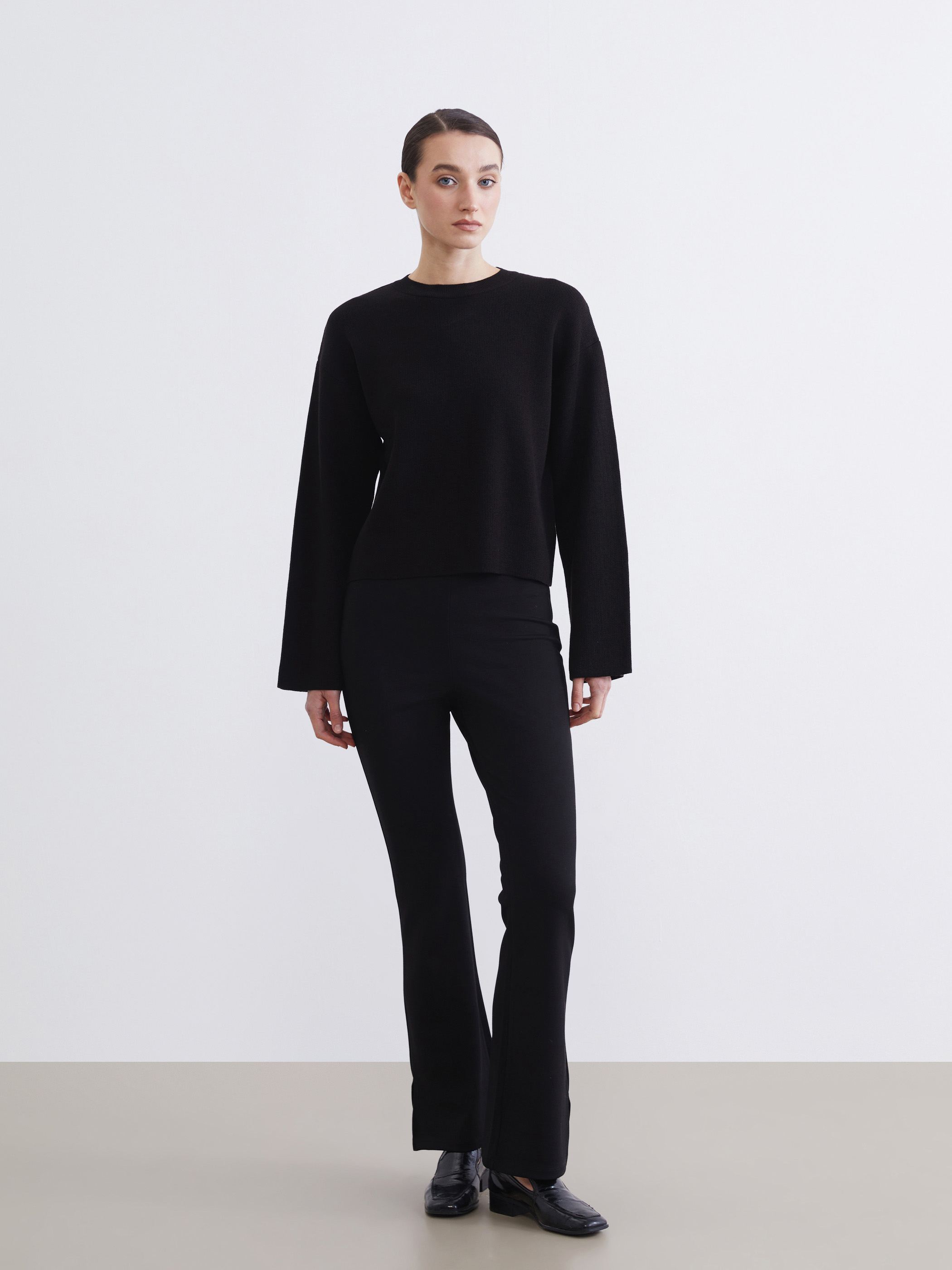 LCW Comfort Bisiklet Yaka Crop Kadın Triko Kazak görsel 2