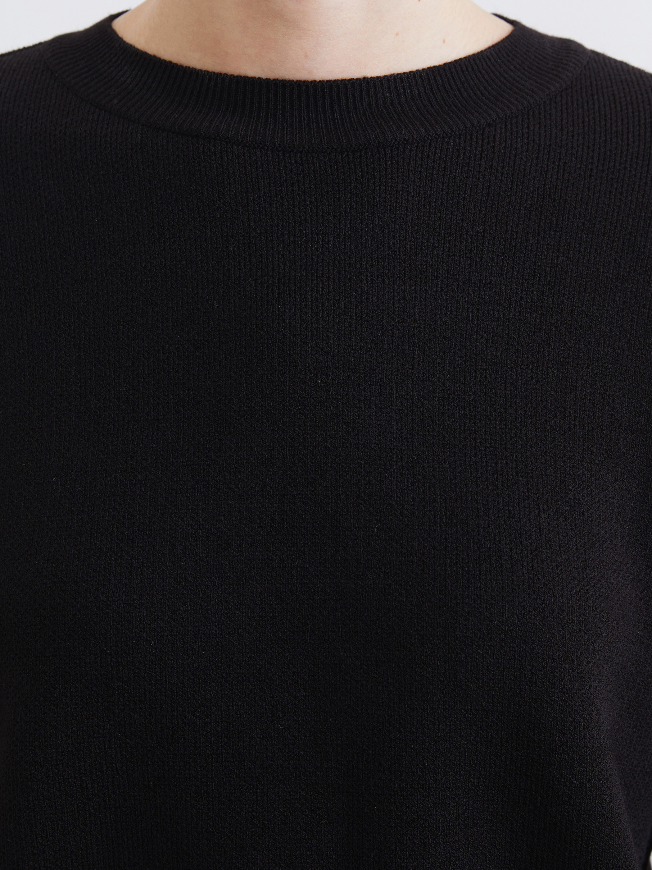 LCW Comfort Bisiklet Yaka Crop Kadın Triko Kazak görsel 3