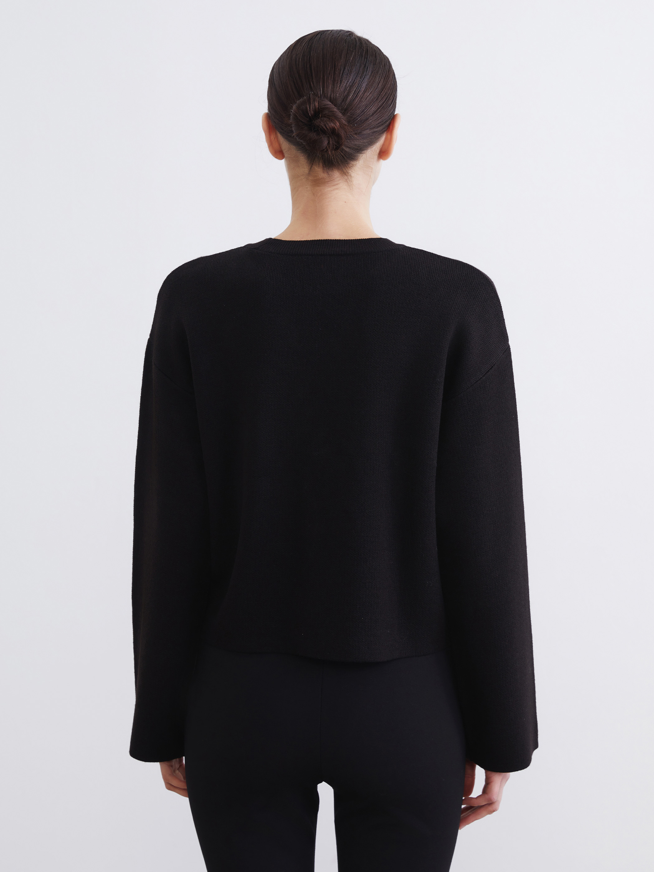 LCW Comfort Bisiklet Yaka Crop Kadın Triko Kazak görsel 4