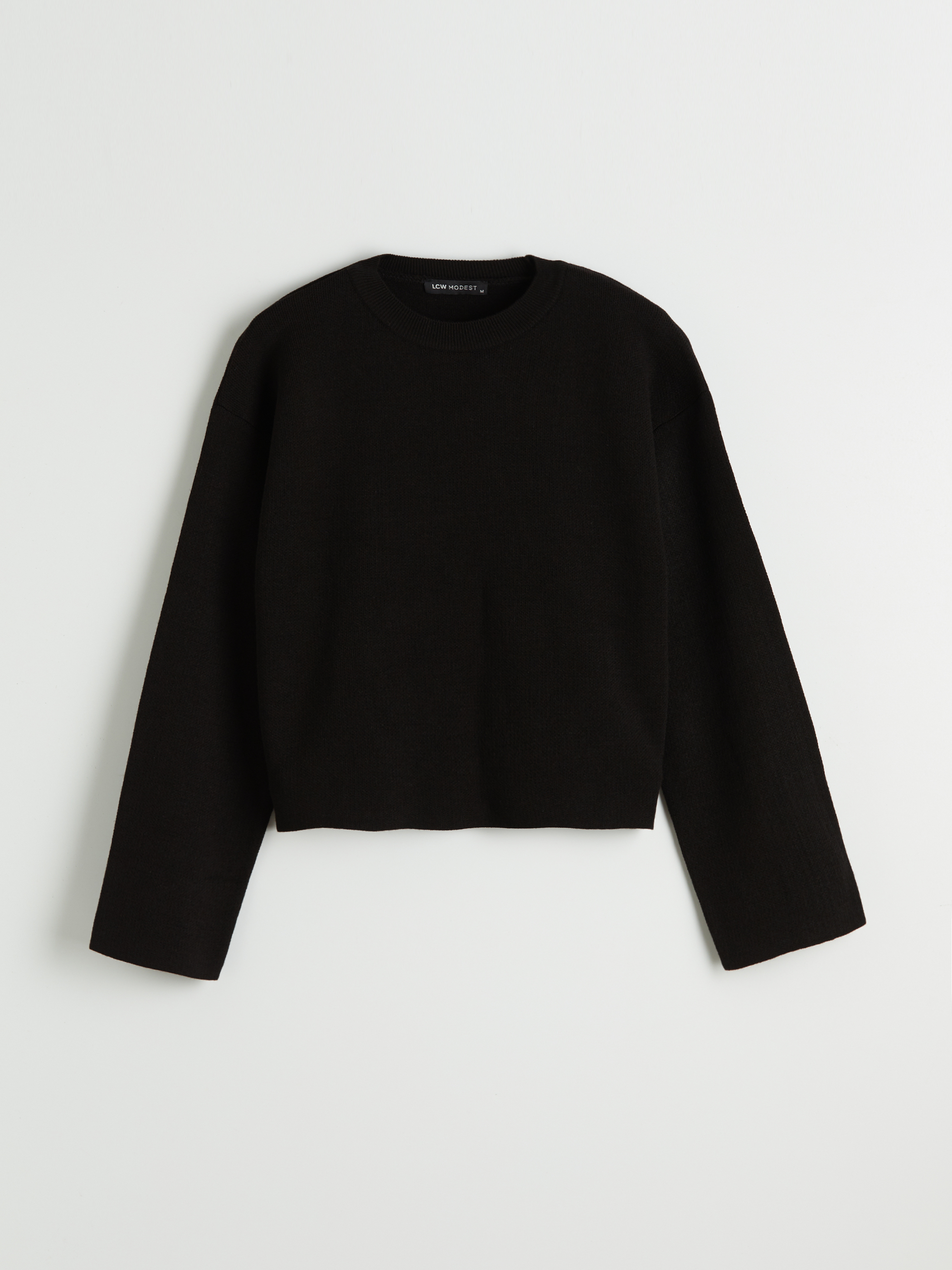 LCW Comfort Bisiklet Yaka Crop Kadın Triko Kazak görsel 7