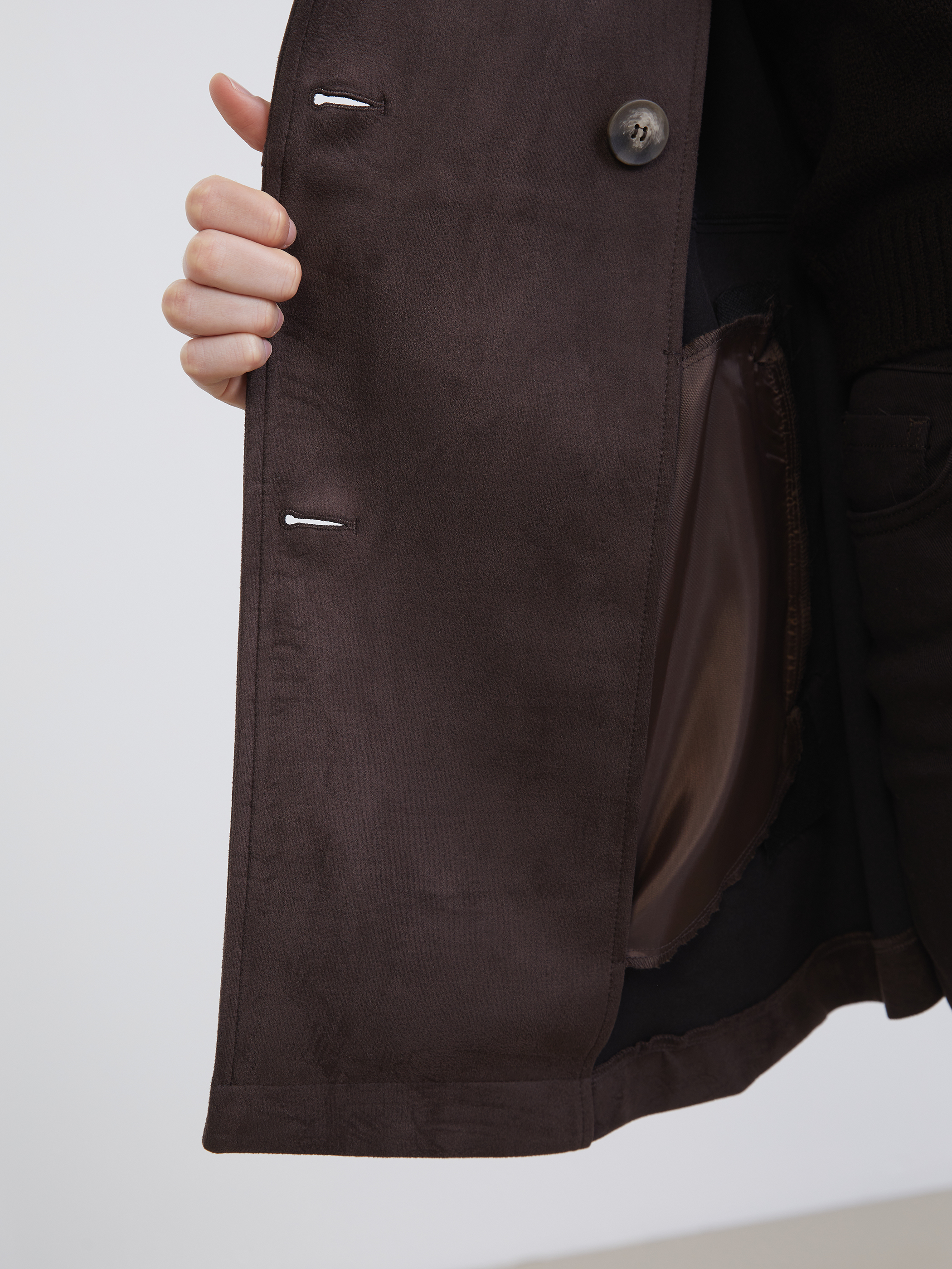 LCW Vision Kruvaze Yaka Oversize Kadın Trençkot görsel 4