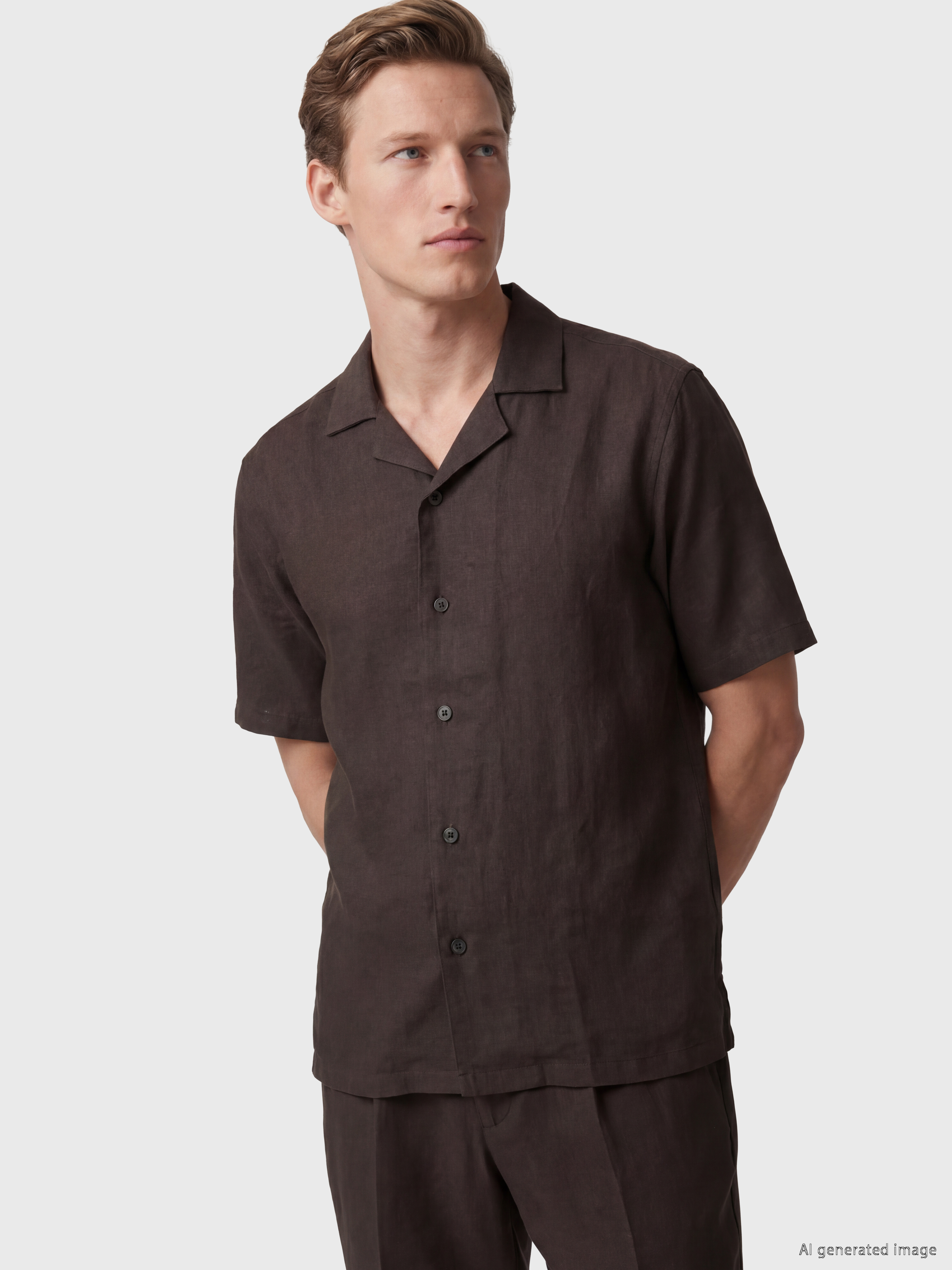 SOUTHBLUE Loose Fit %100 Keten Erkek Gömlek