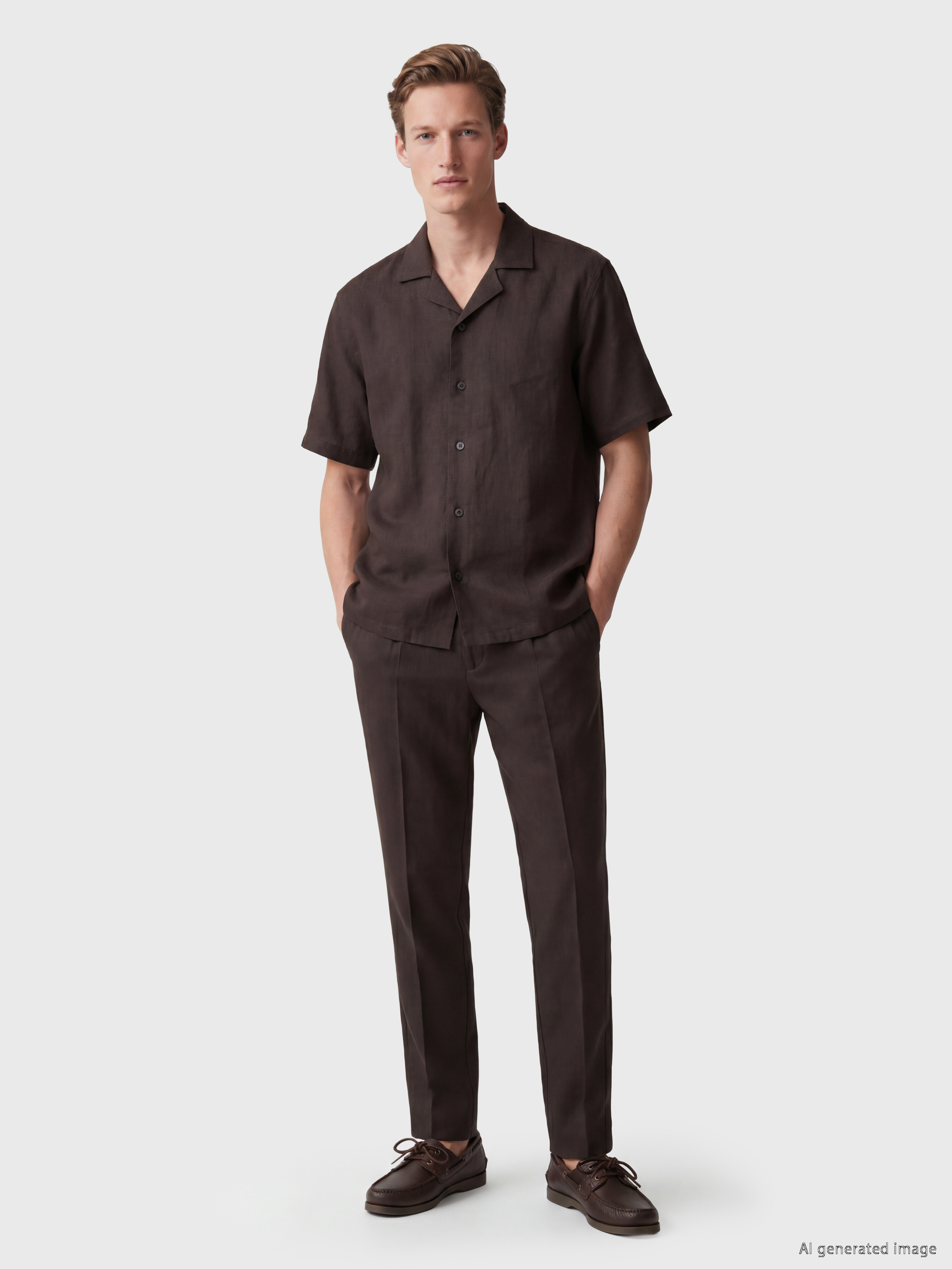 SOUTHBLUE Loose Fit %100 Keten Erkek Gömlek görsel 2