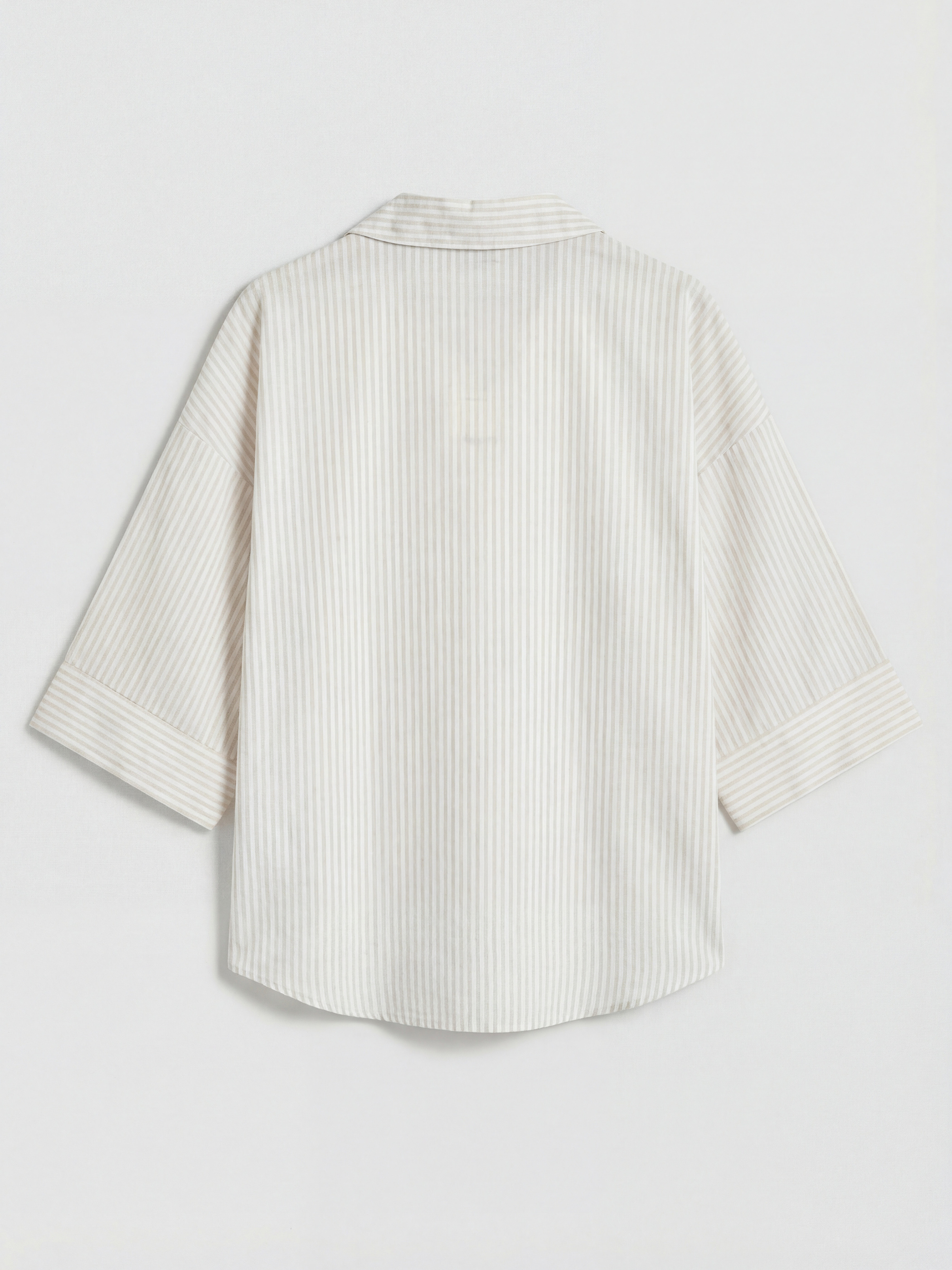 LCW Vision Çizgili Oversize Poplin Kadın Gömlek görsel 6