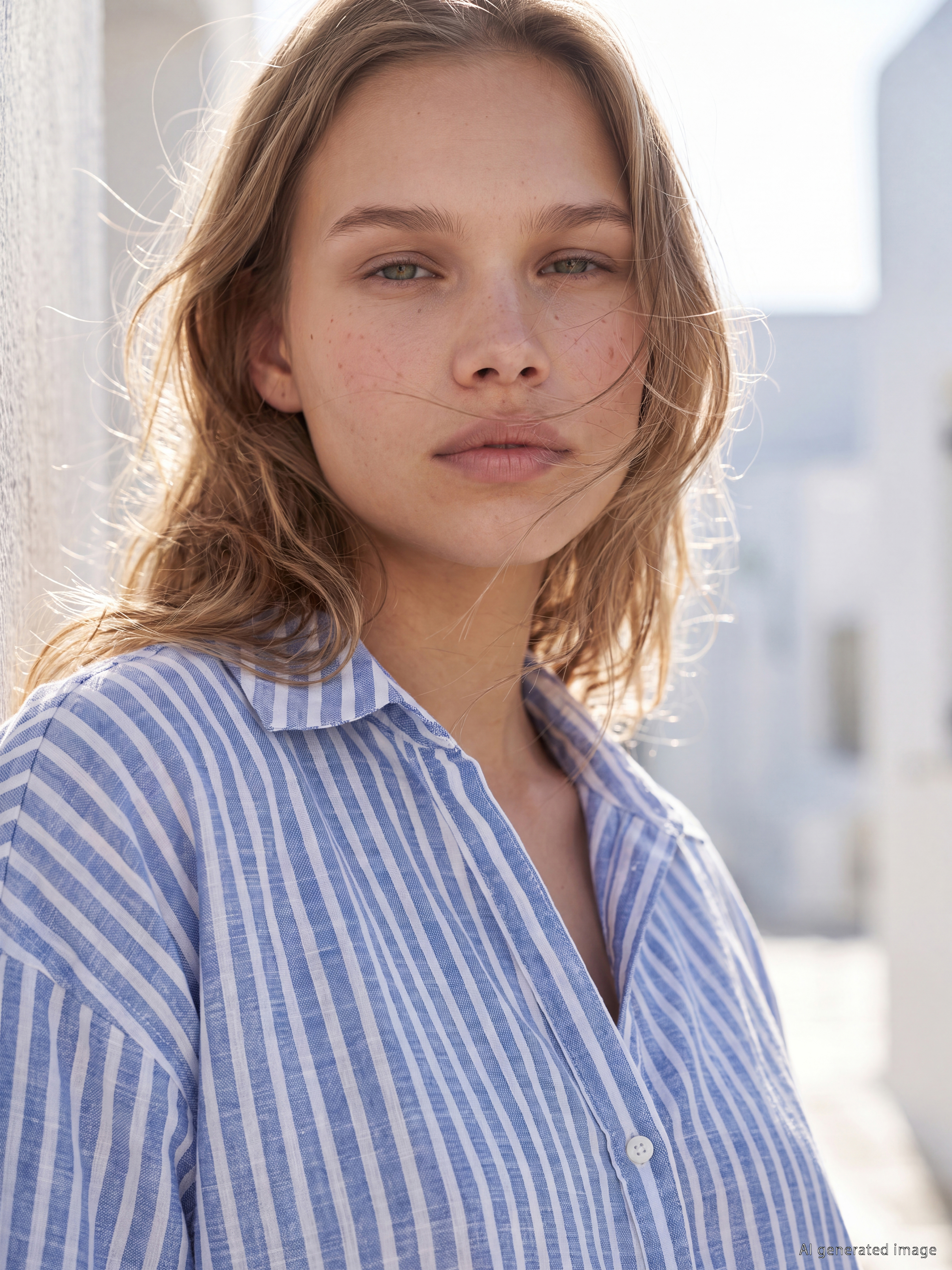 LCW Vision Çizgili Oversize Poplin Kadın Gömlek