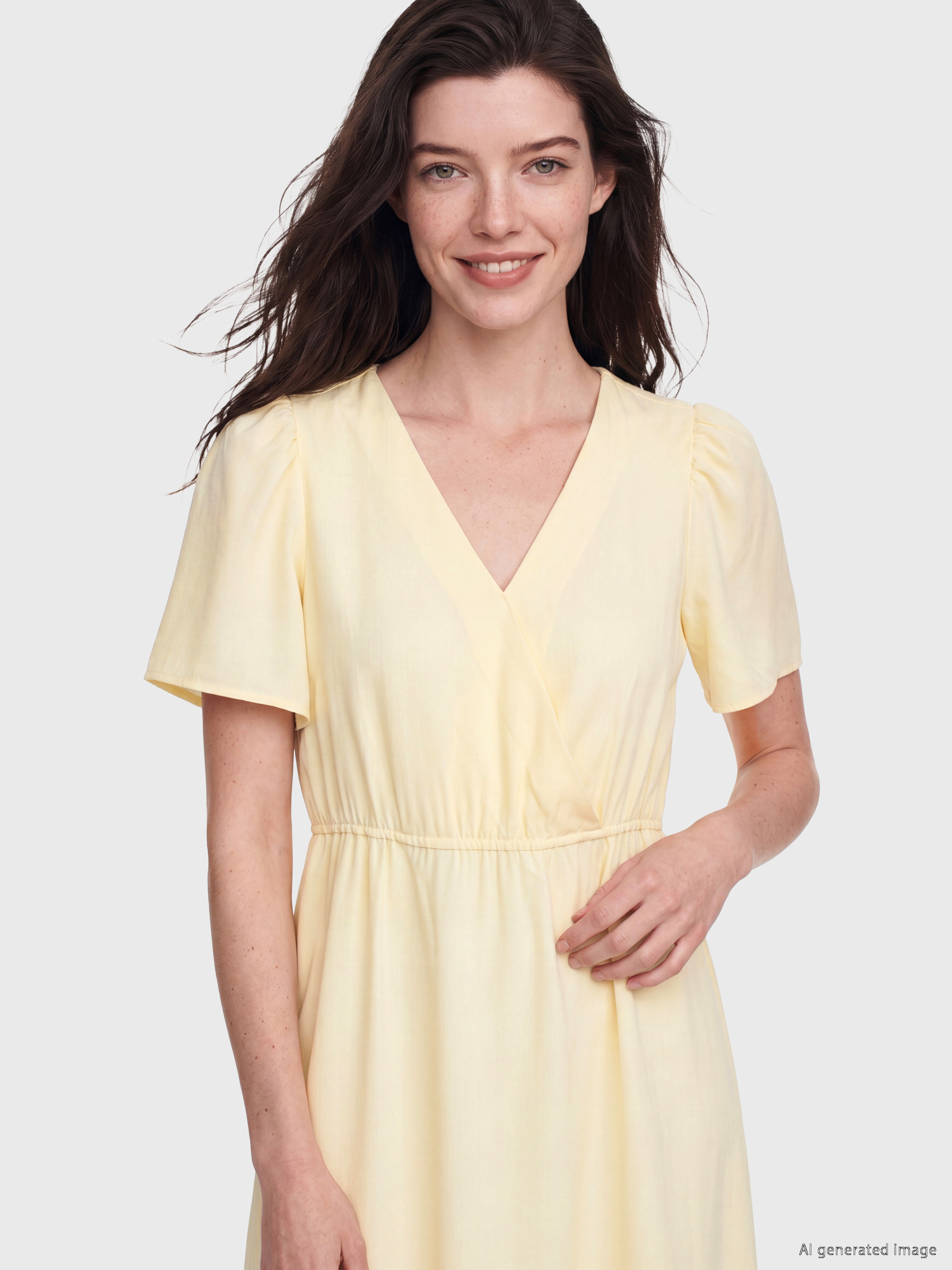 LCW Comfort V Yaka Belden Oturtmalı Elbise görsel 2
