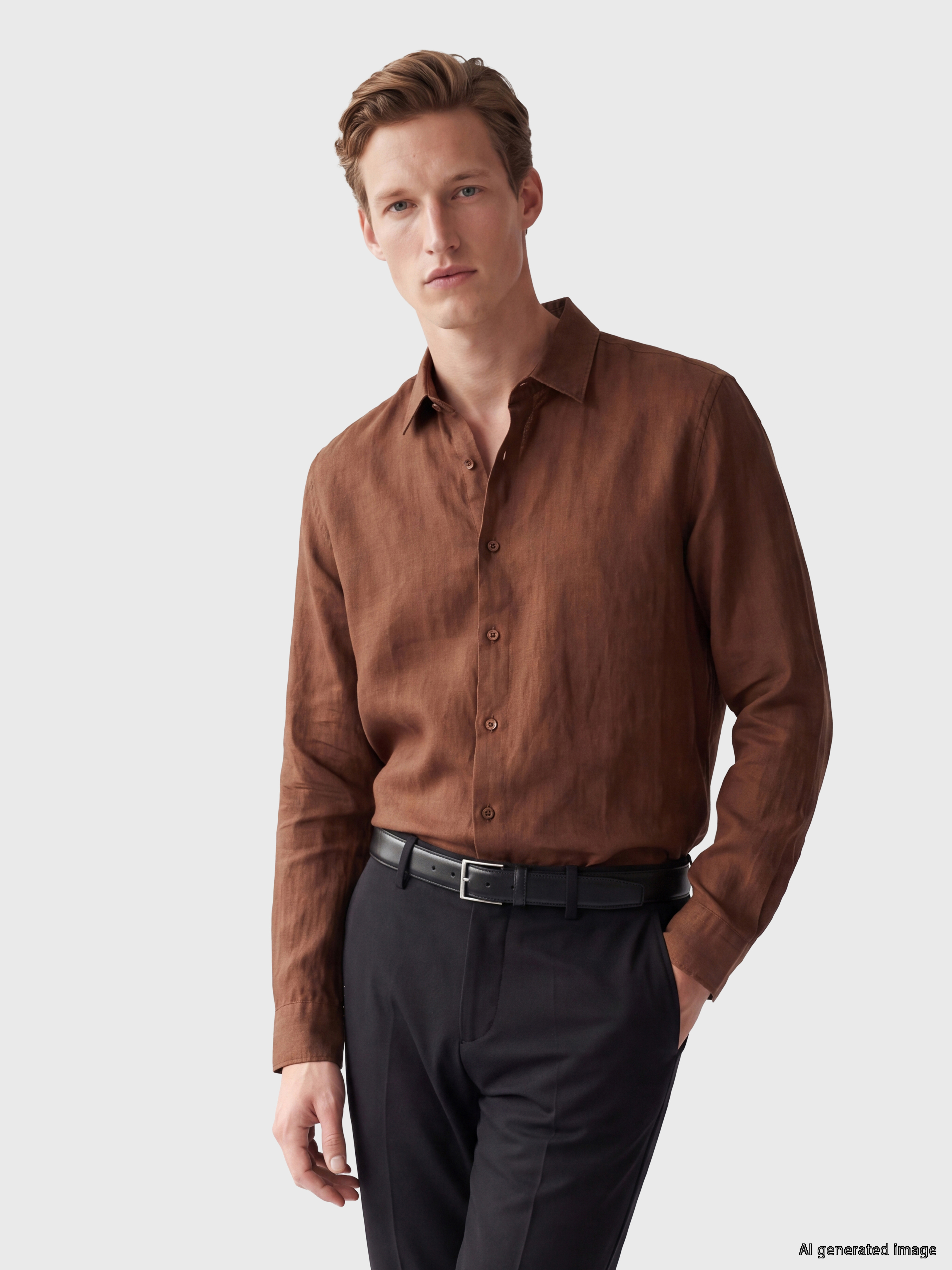 SOUTHBLUE Regular Fit %100 Keten Erkek Gömlek