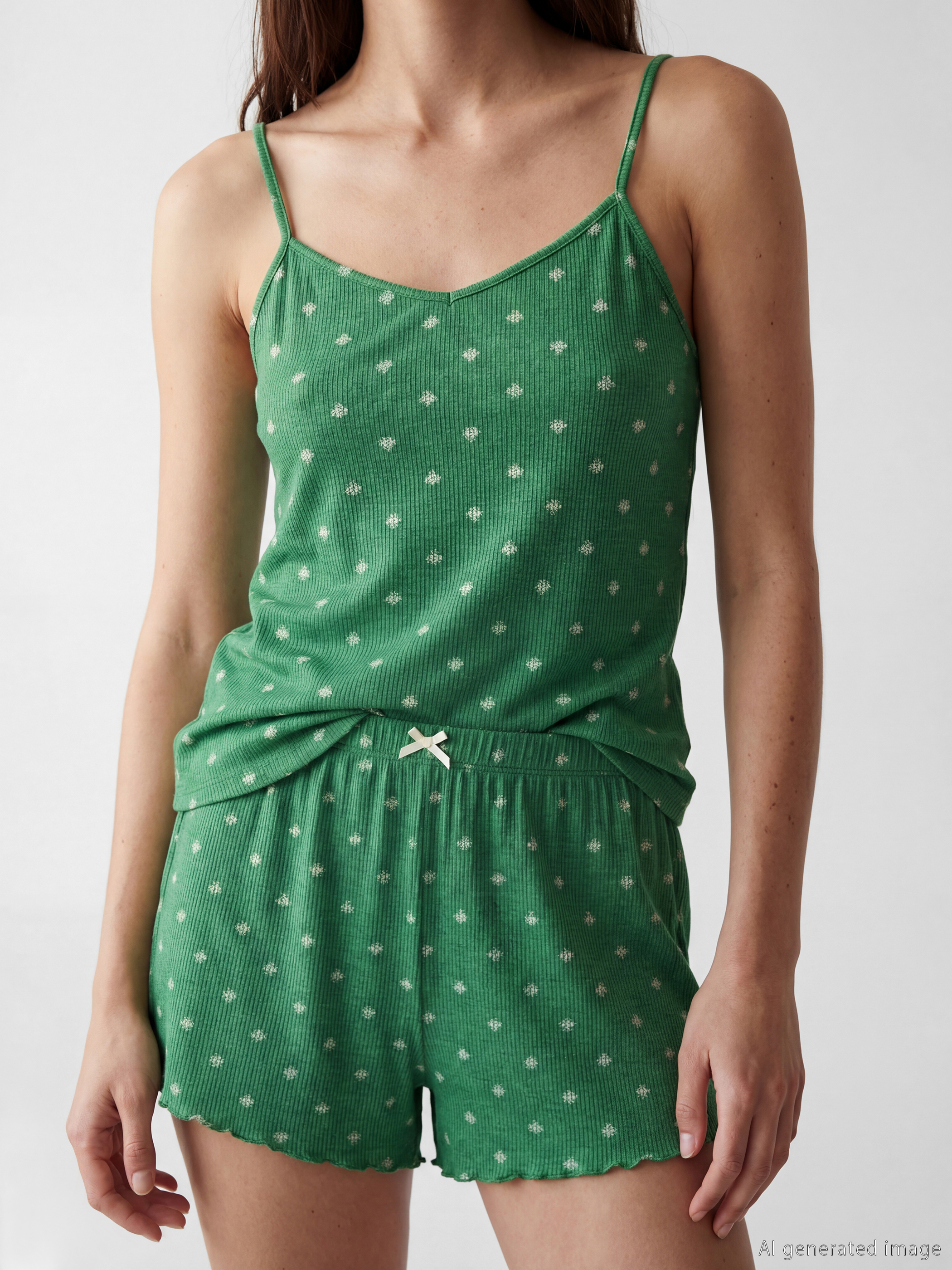 LCW DREAM Desenli Kadın Şortlu Pijama Takımı görsel 3