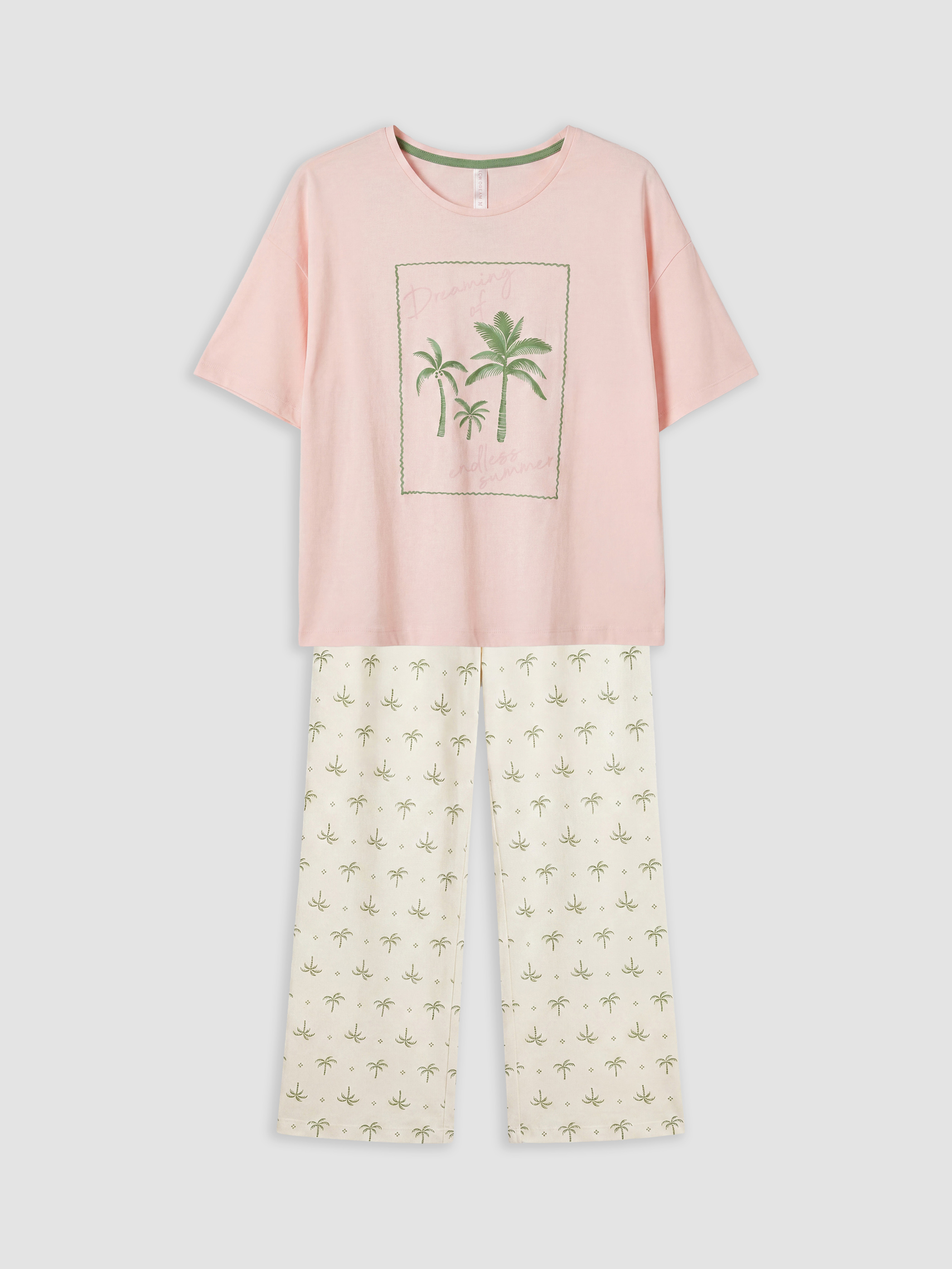 LCW DREAM Bisiklet Yaka Baskılı Kadın Pijama Takımı görsel 5