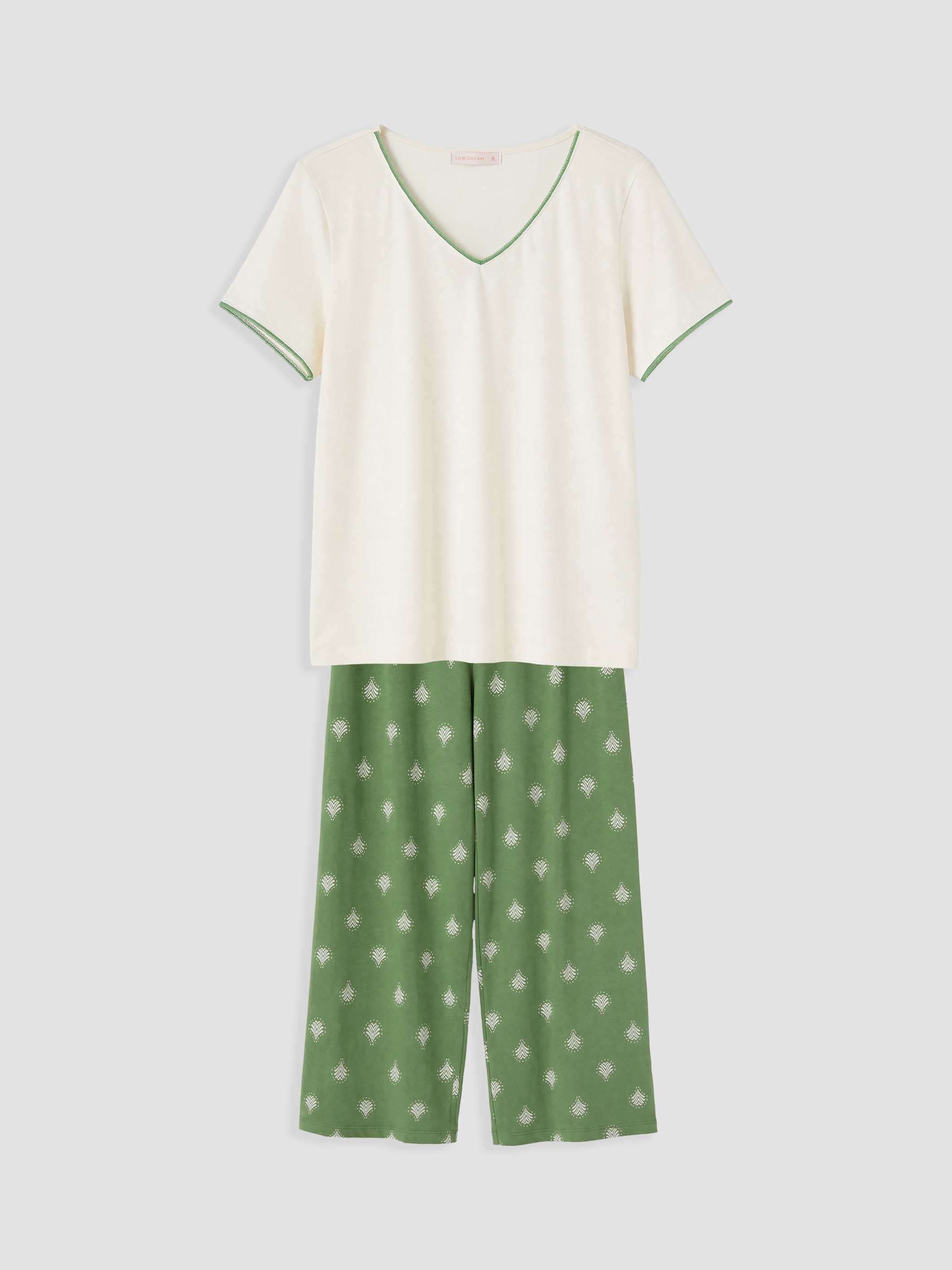 LCW DREAM V Yaka Kadın Kaprili Pijama Takımı görsel 6