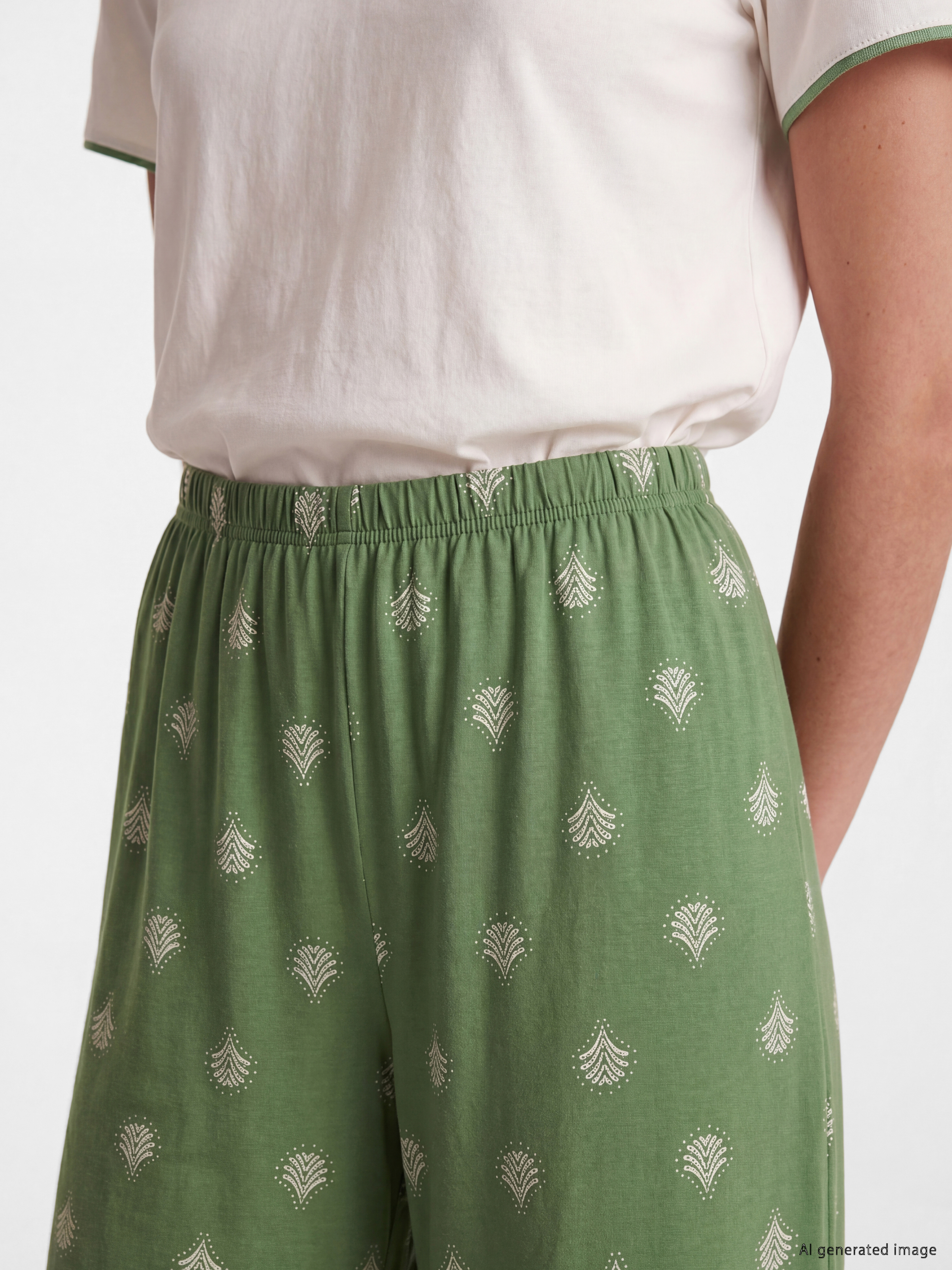 LCW DREAM V Yaka Kadın Kaprili Pijama Takımı görsel 4