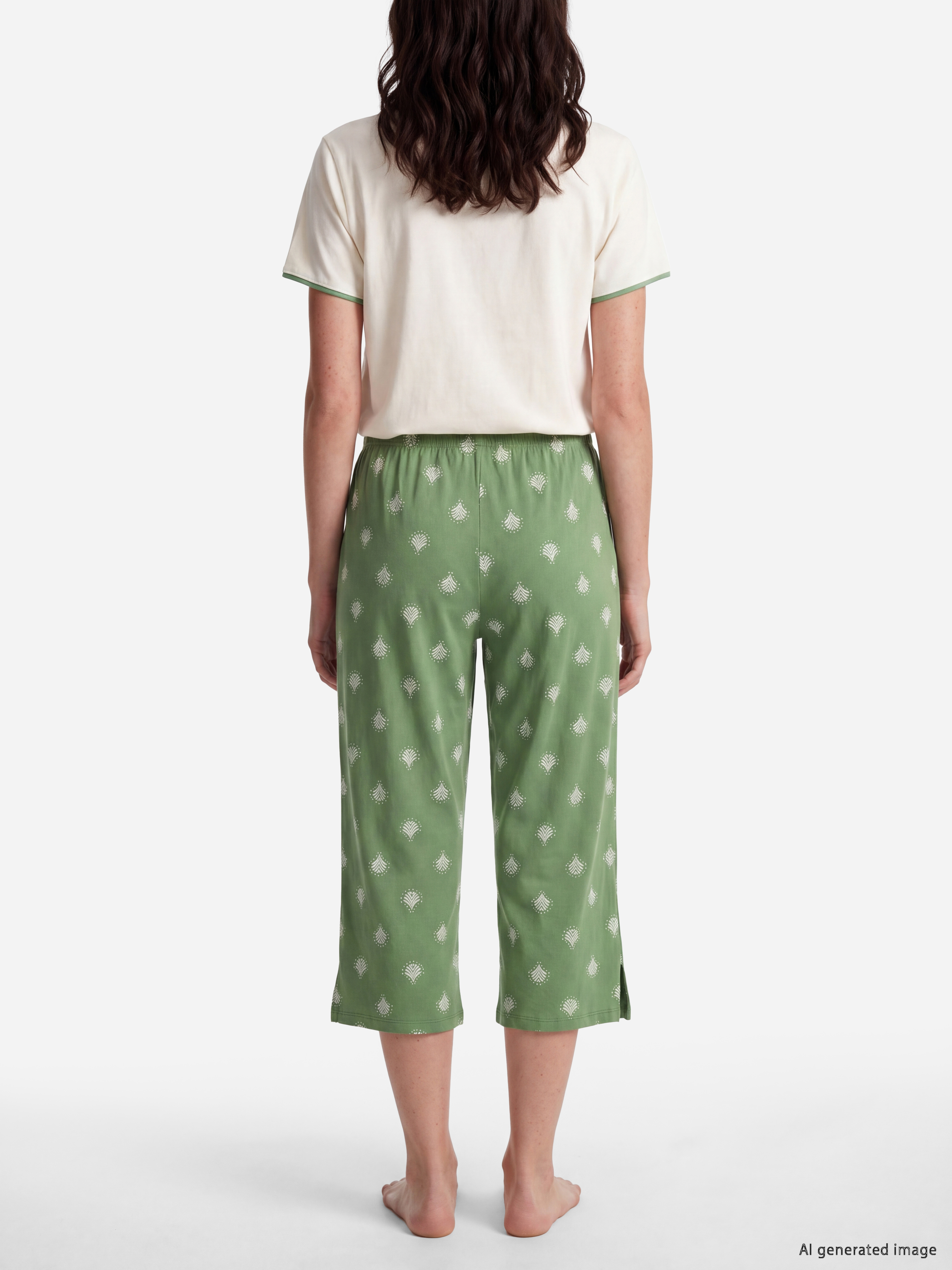 LCW DREAM V Yaka Kadın Kaprili Pijama Takımı görsel 5