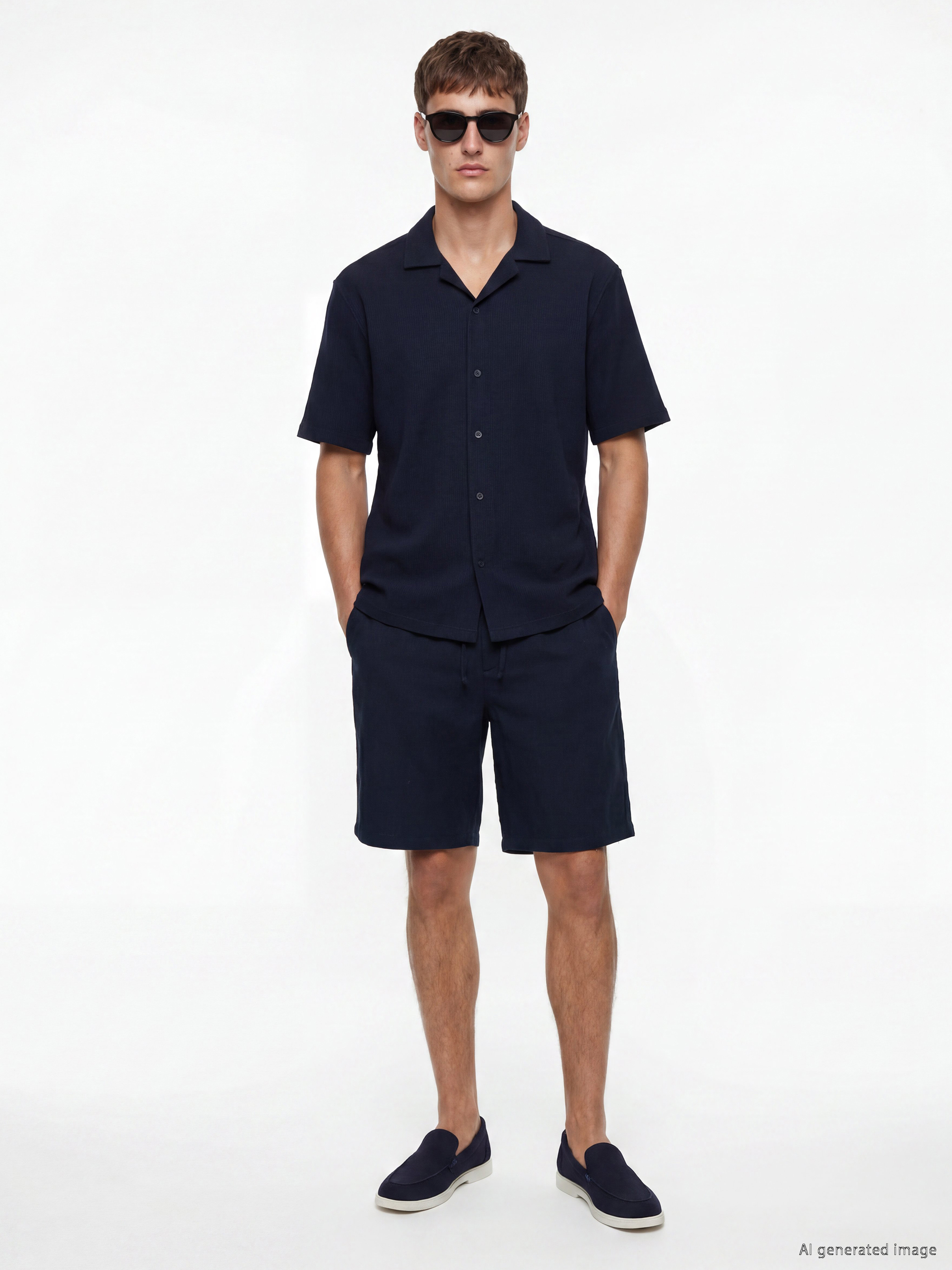 LCW Vision Regular Fit Resort Yaka Erkek Dokulu Gömlek görsel 2