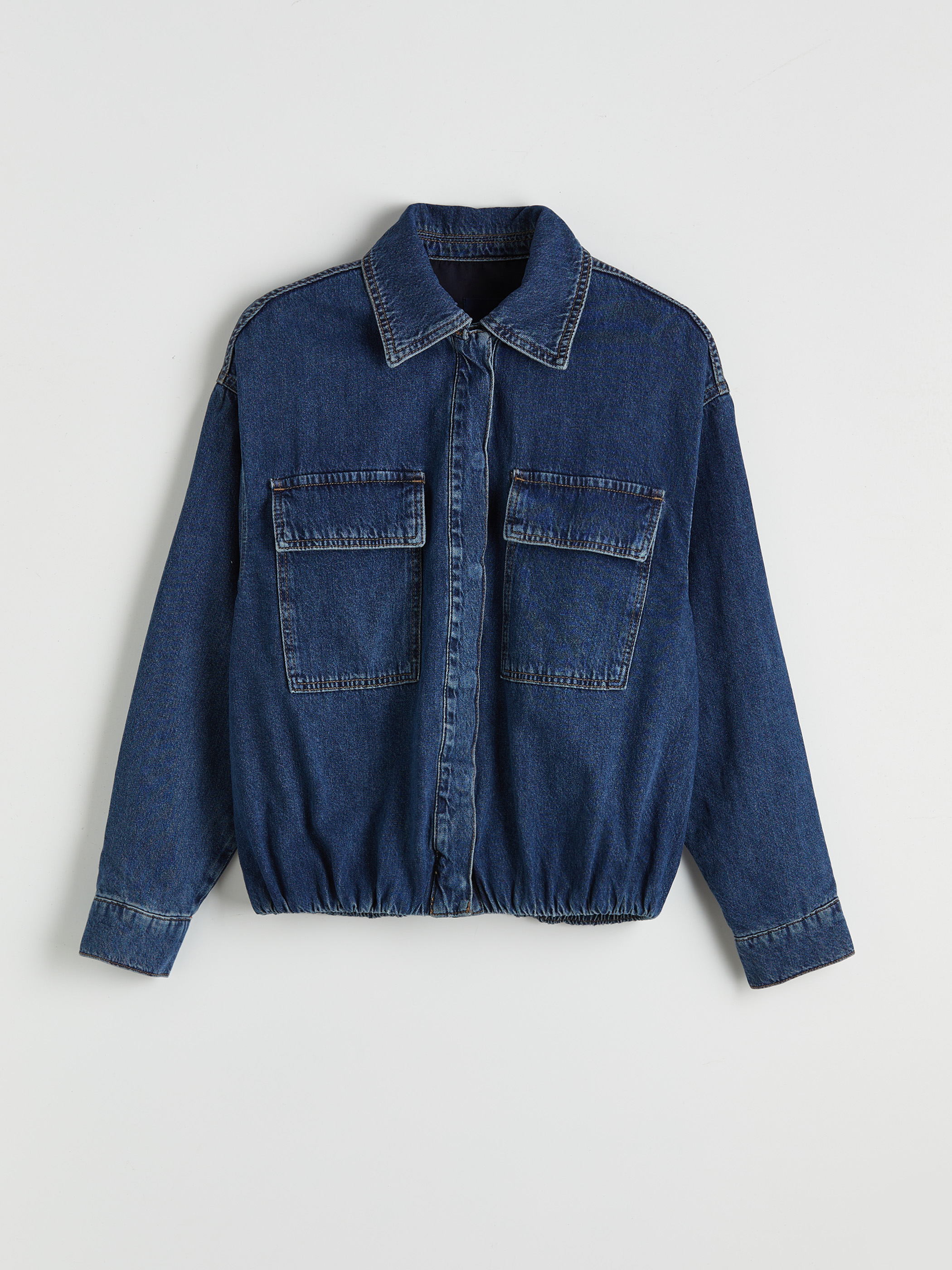 LCW Vision Gömlek Yaka Oversize Kadın Jean Ceket görsel 5