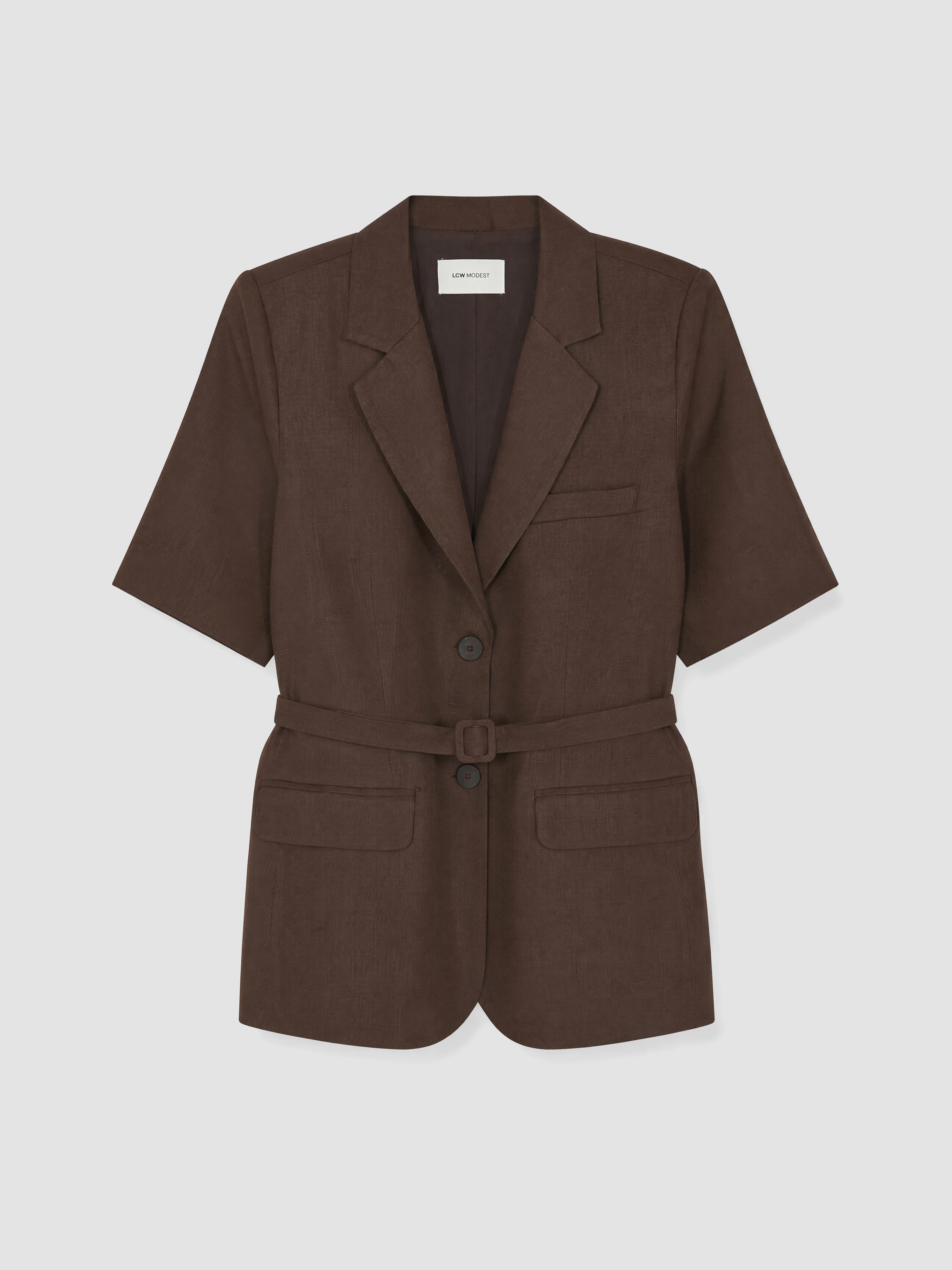 LCW STUDIO Kemerli Kadın %100 Keten Blazer Ceket