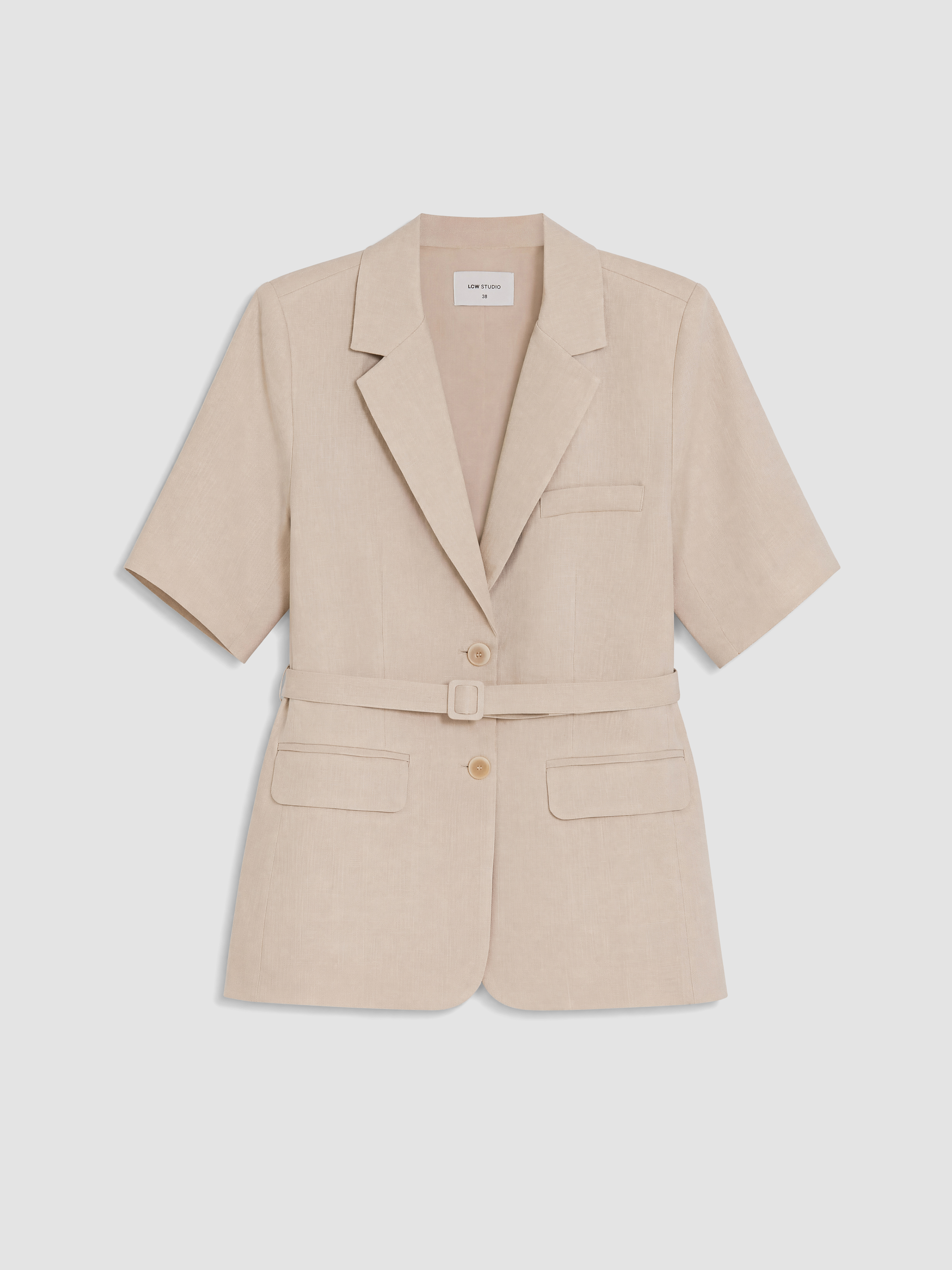 LCW STUDIO Kemerli Kadın %100 Keten Blazer Ceket görsel 5