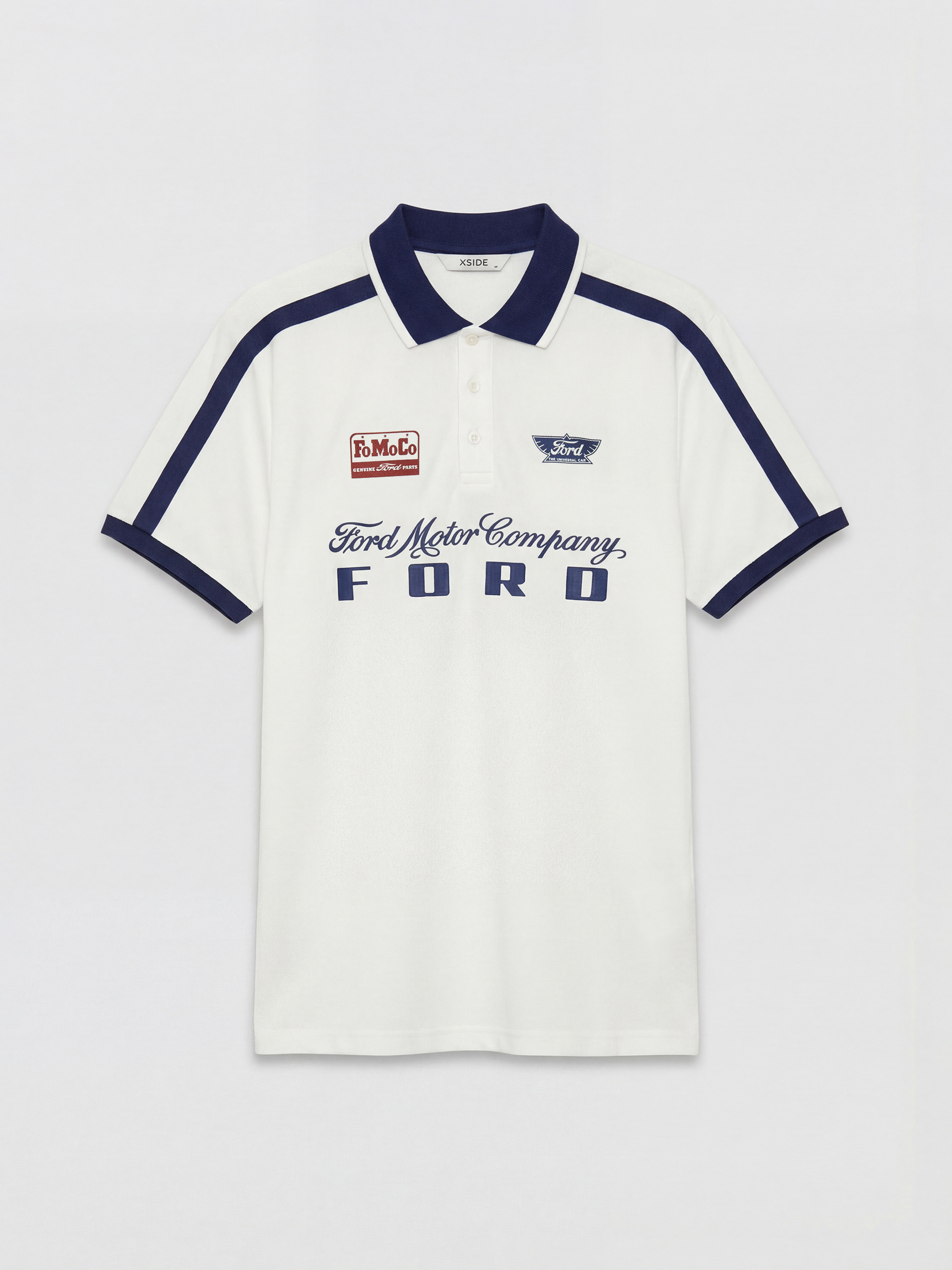 XSIDE Polo Yaka Ford Baskılı Oversize Erkek Tişört görsel 6