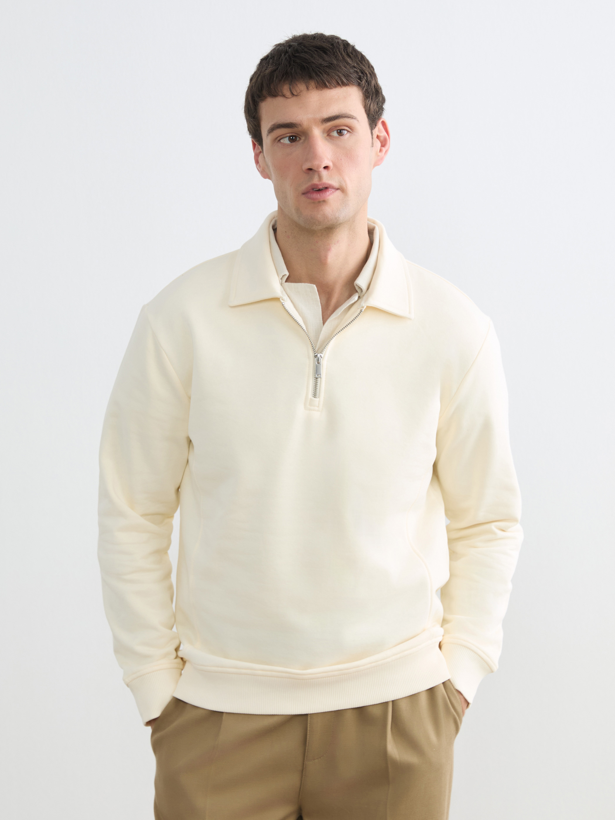 LCW Vision Fermuarlı Polo Yaka Erkek Sweatshirt görsel 3