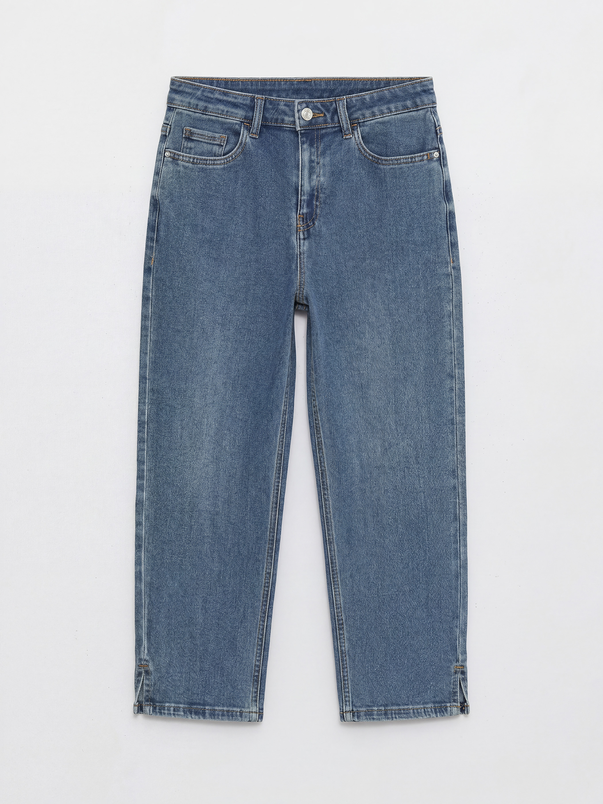 LCWAIKIKI Classic Yüksek Bel Slim Fit Kadın Jean Kapri görsel 5