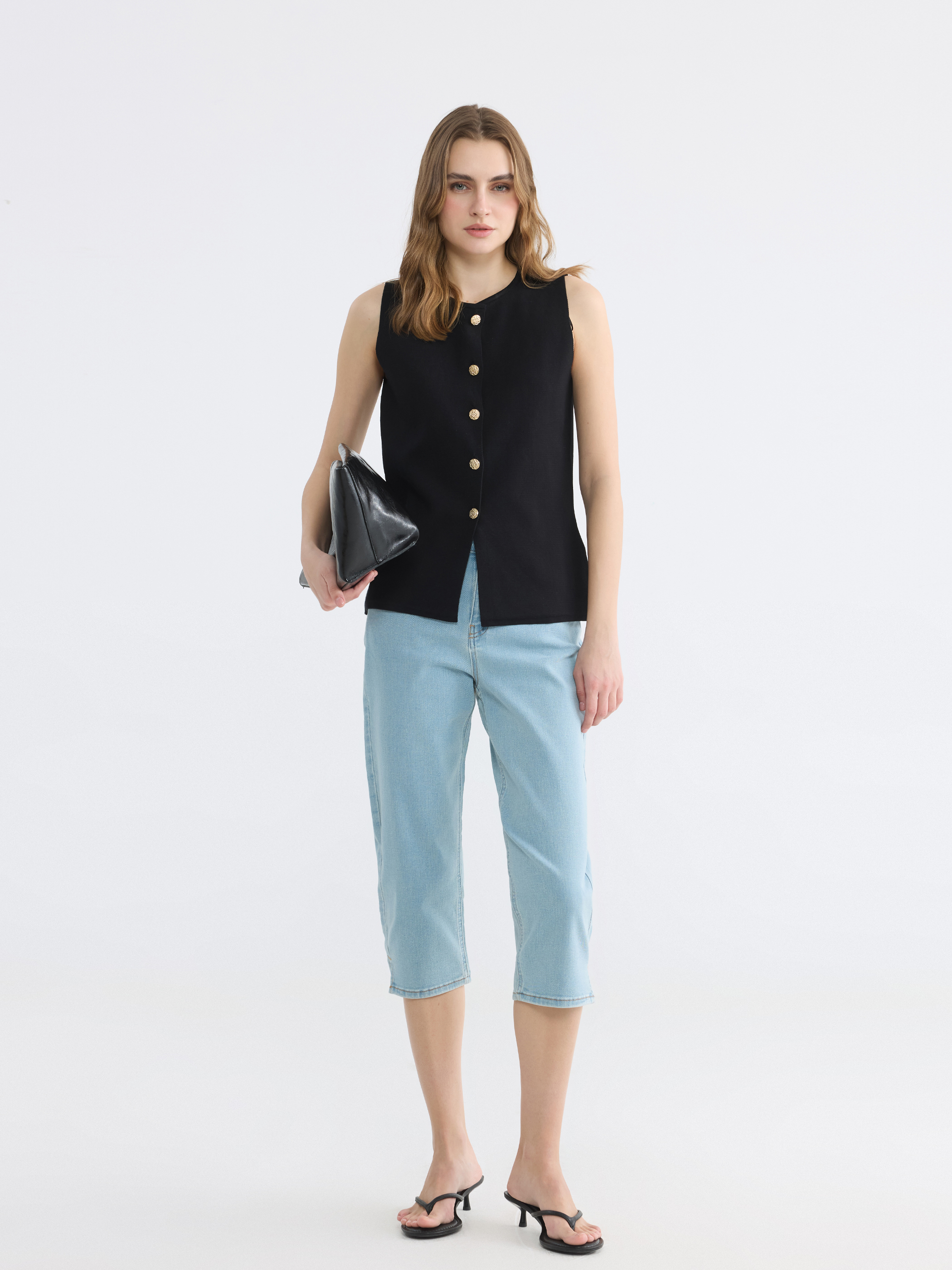 LCWAIKIKI Classic Yüksek Bel Slim Fit Kadın Jean Kapri