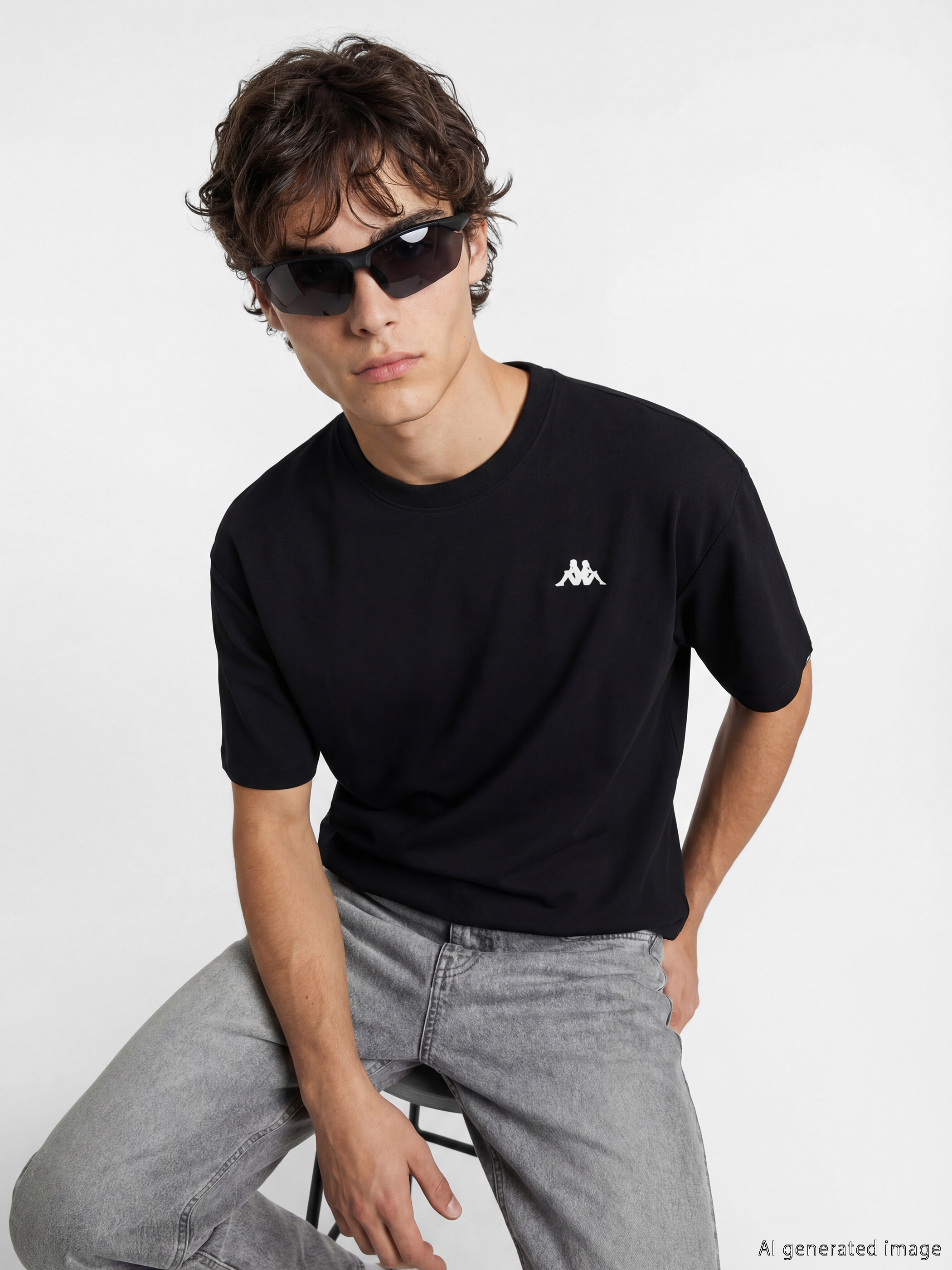 Kappa LC WAIKIKI Bisiklet Yaka Baskılı Unisex Spor Tişört görsel 4