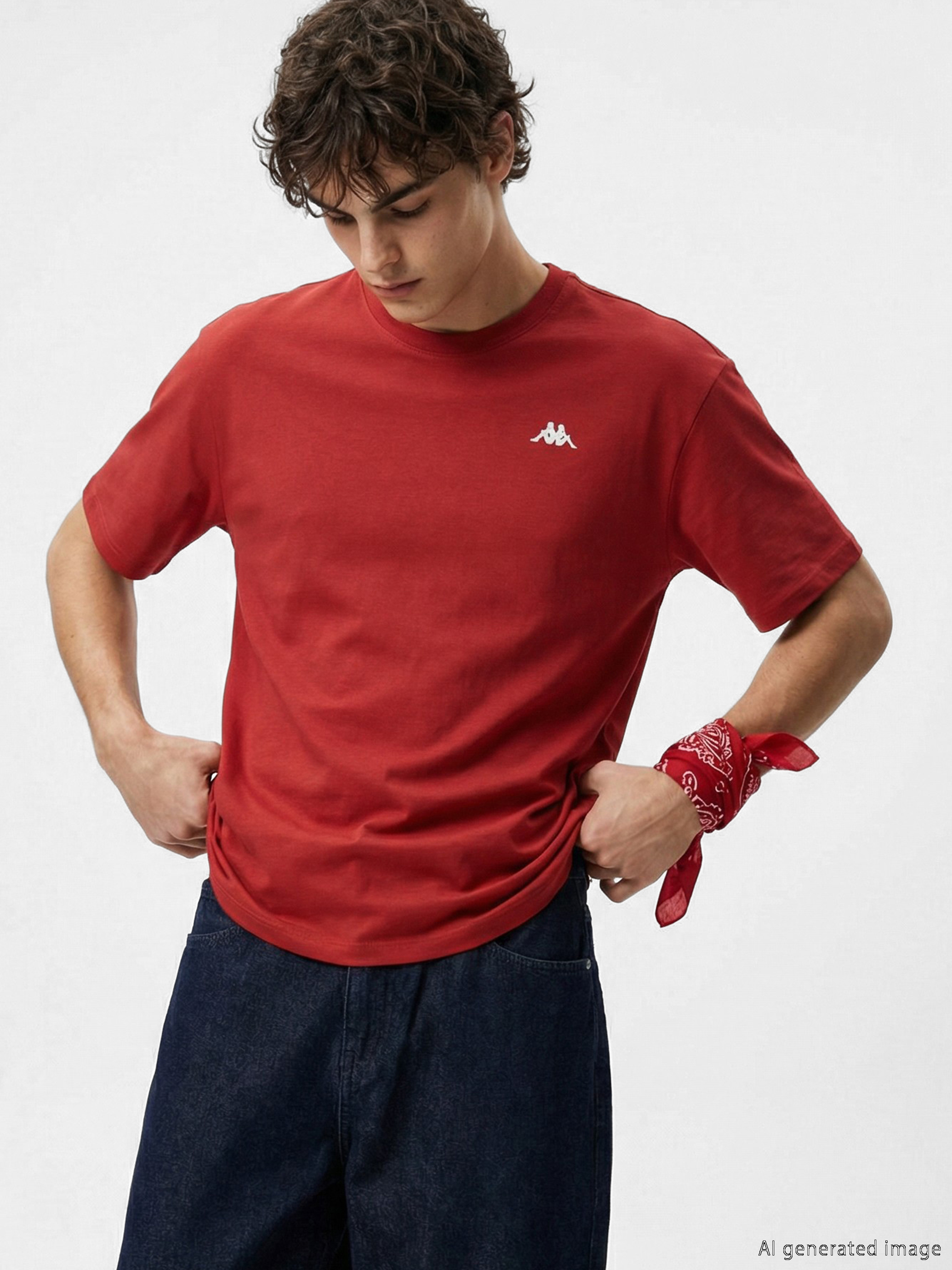 Kappa LC WAIKIKI Bisiklet Yaka Baskılı Unisex Spor Tişört görsel 2