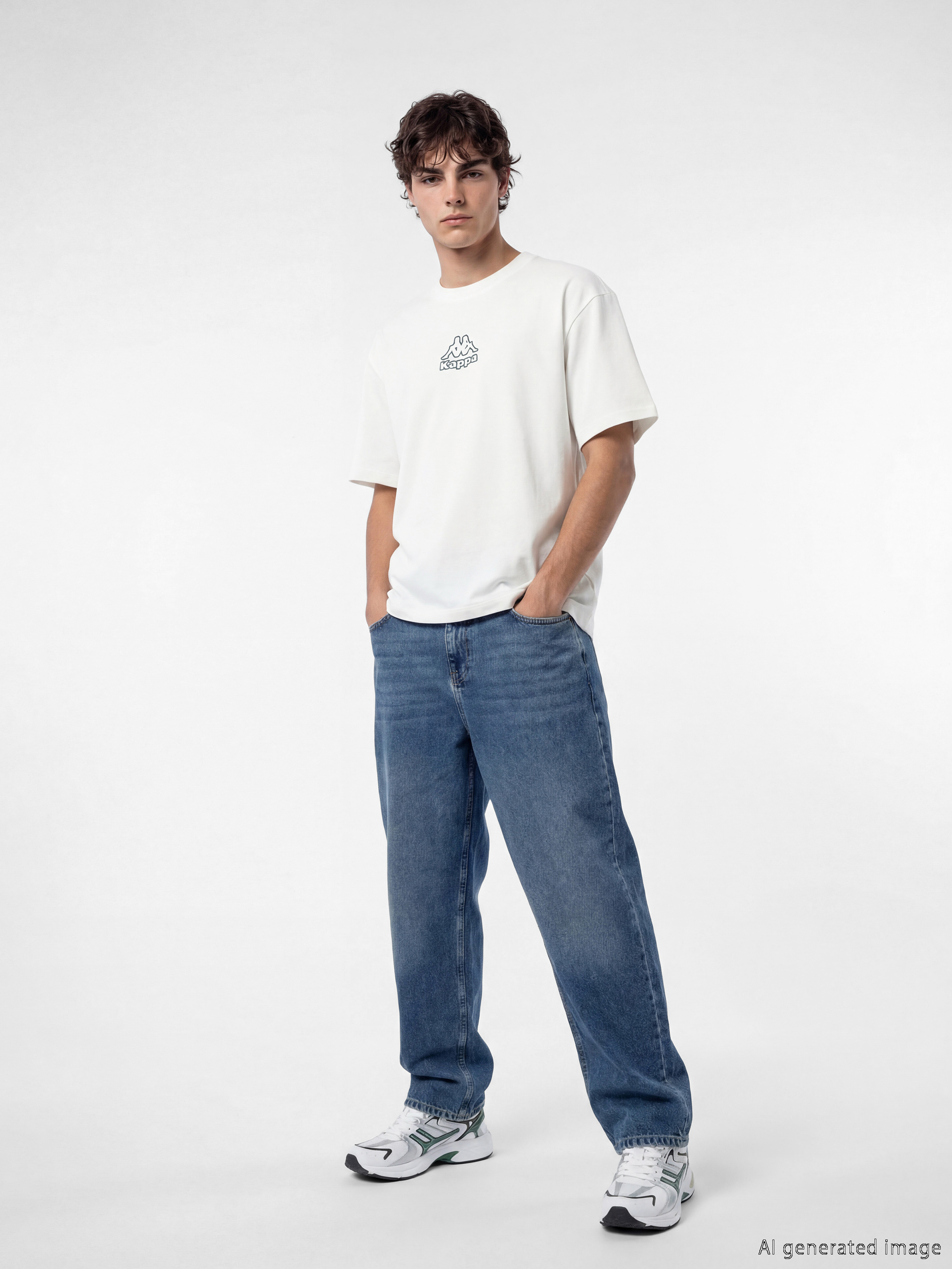 Kappa LC WAIKIKI Bisiklet Yaka Baskılı Unisex Spor Tişört görsel 3