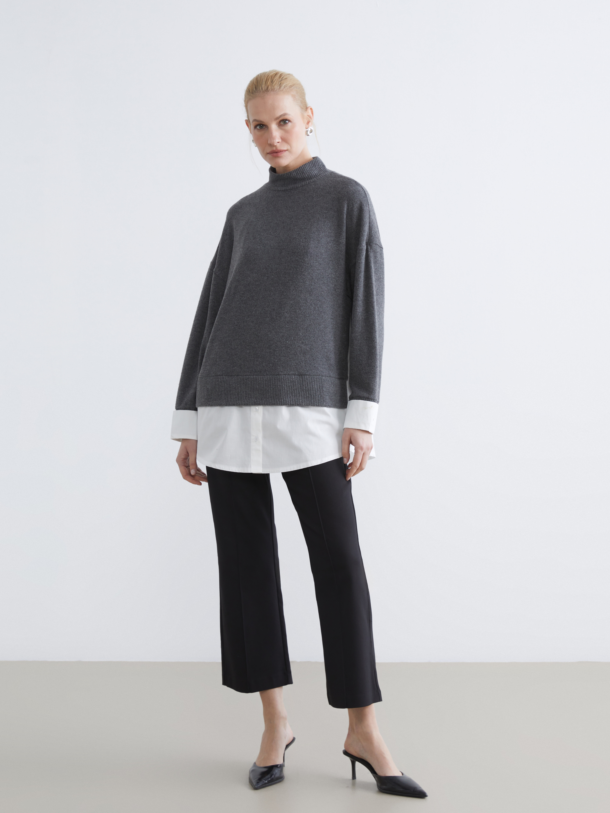 LCWAIKIKI Classic Soft Touch Oversize Kadın Sweatshirt Tunik görsel 3