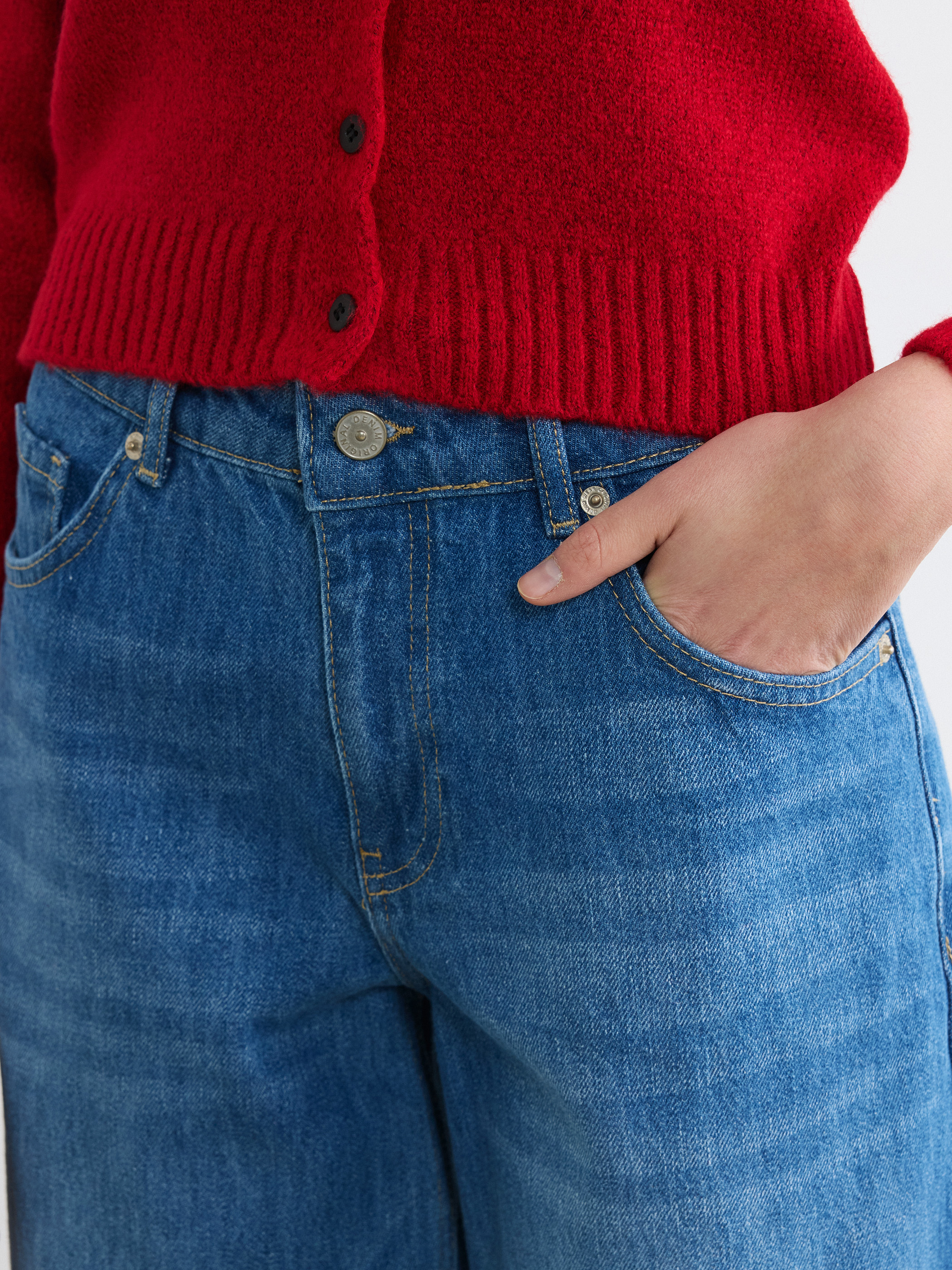 LCW Jeans Barrel Fit Kadın Jean Pantolon görsel 3