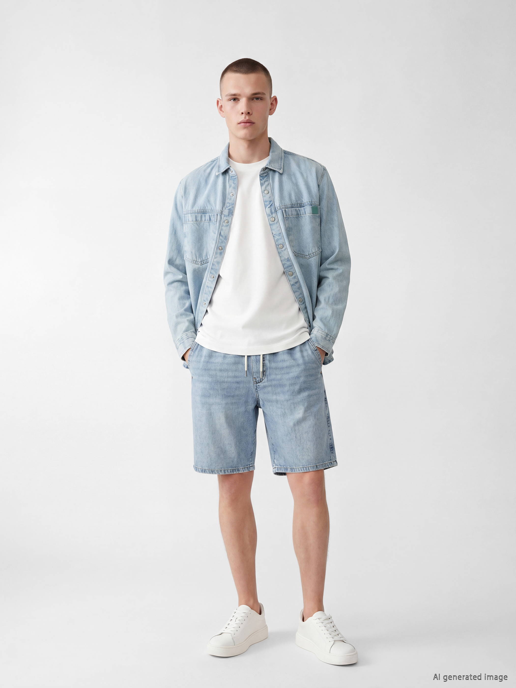 LCW Jeans Loose Fit Erkek Jean Şort görsel 2
