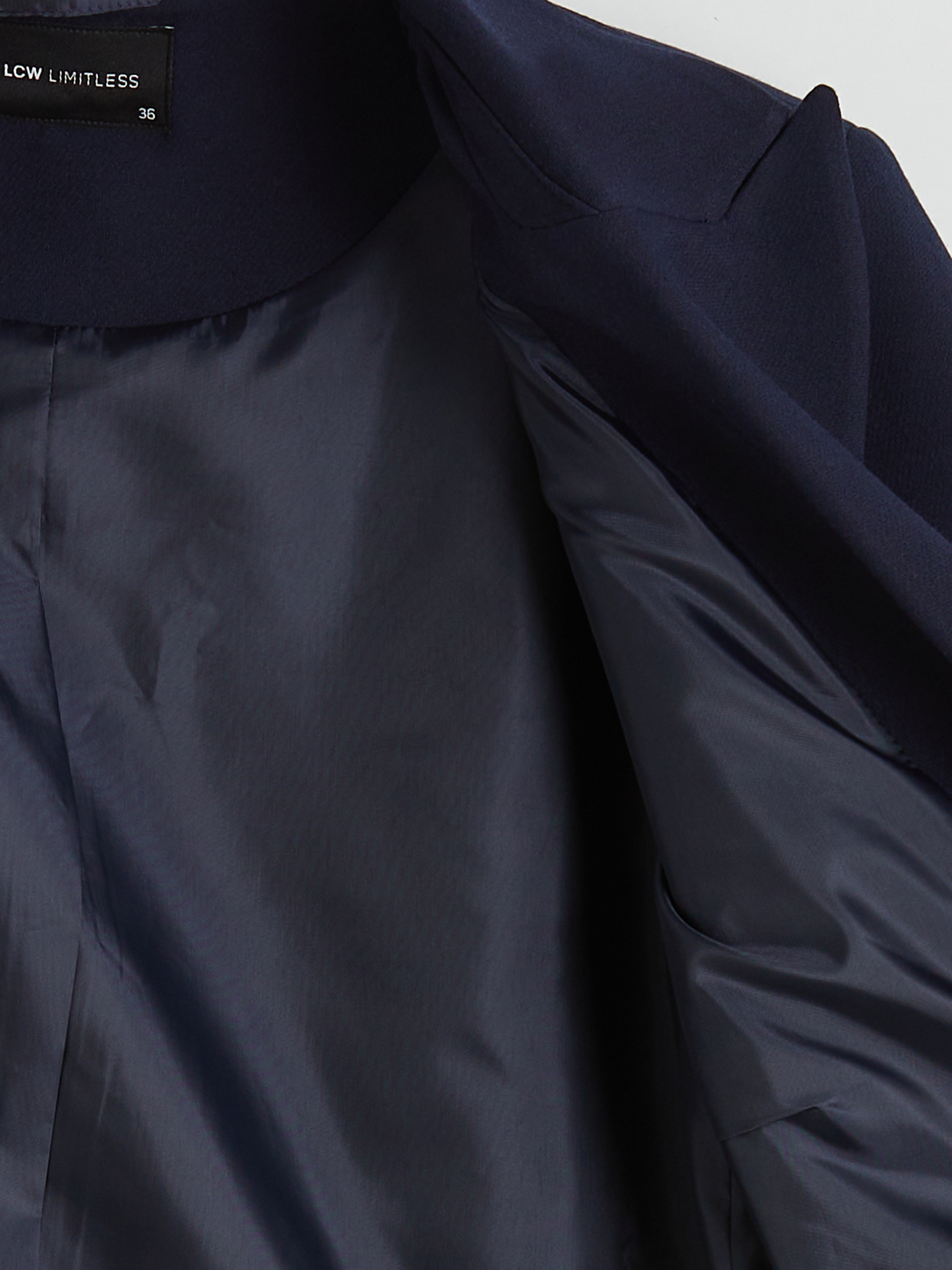LCW Limitless Kolay Giyilebilir Koldan Fermuarlı Kadın Crop Blazer Ceket görsel 7