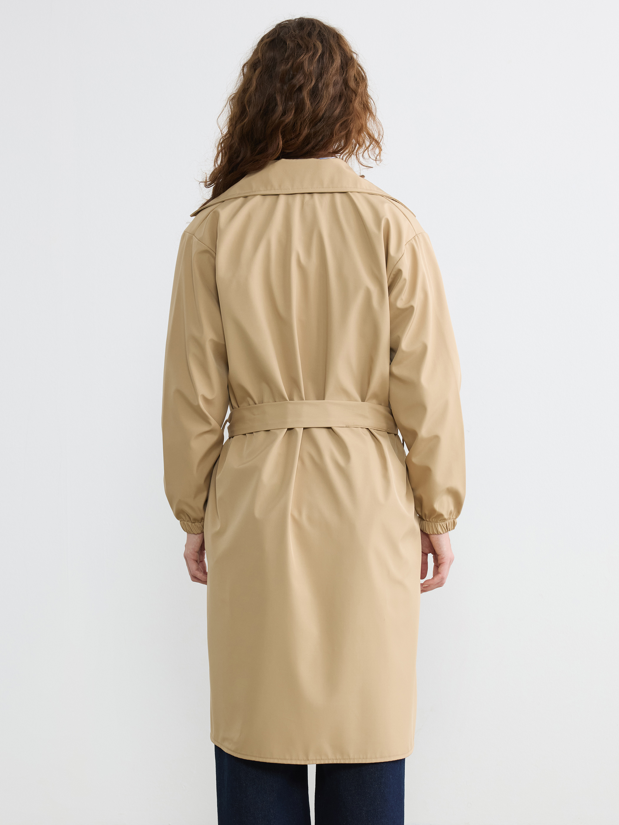 LC WAIKIKI Kruvaze Yaka Oversize Kadın Trençkot görsel 4