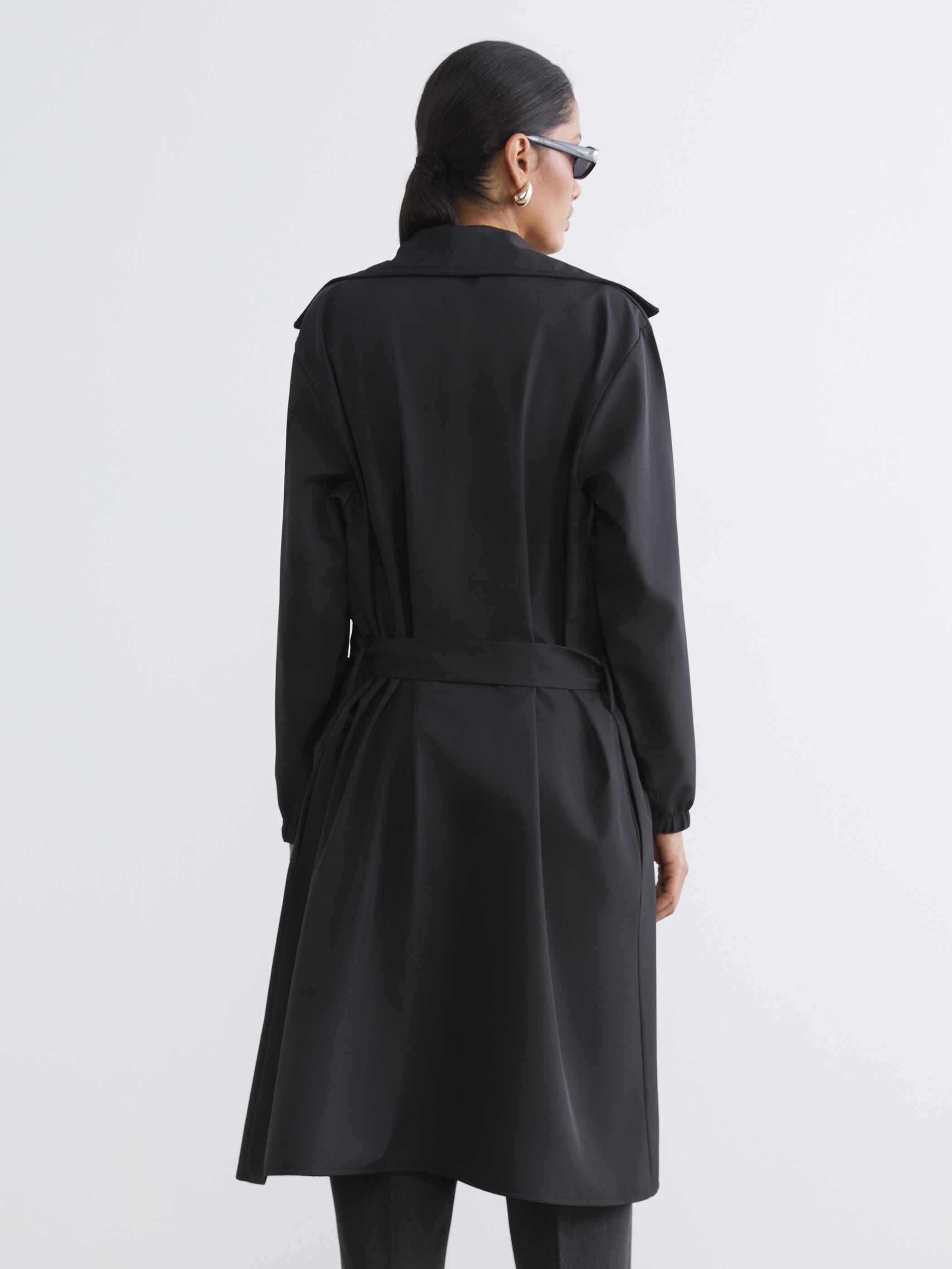 LC WAIKIKI Kruvaze Yaka Oversize Kadın Trençkot görsel 4