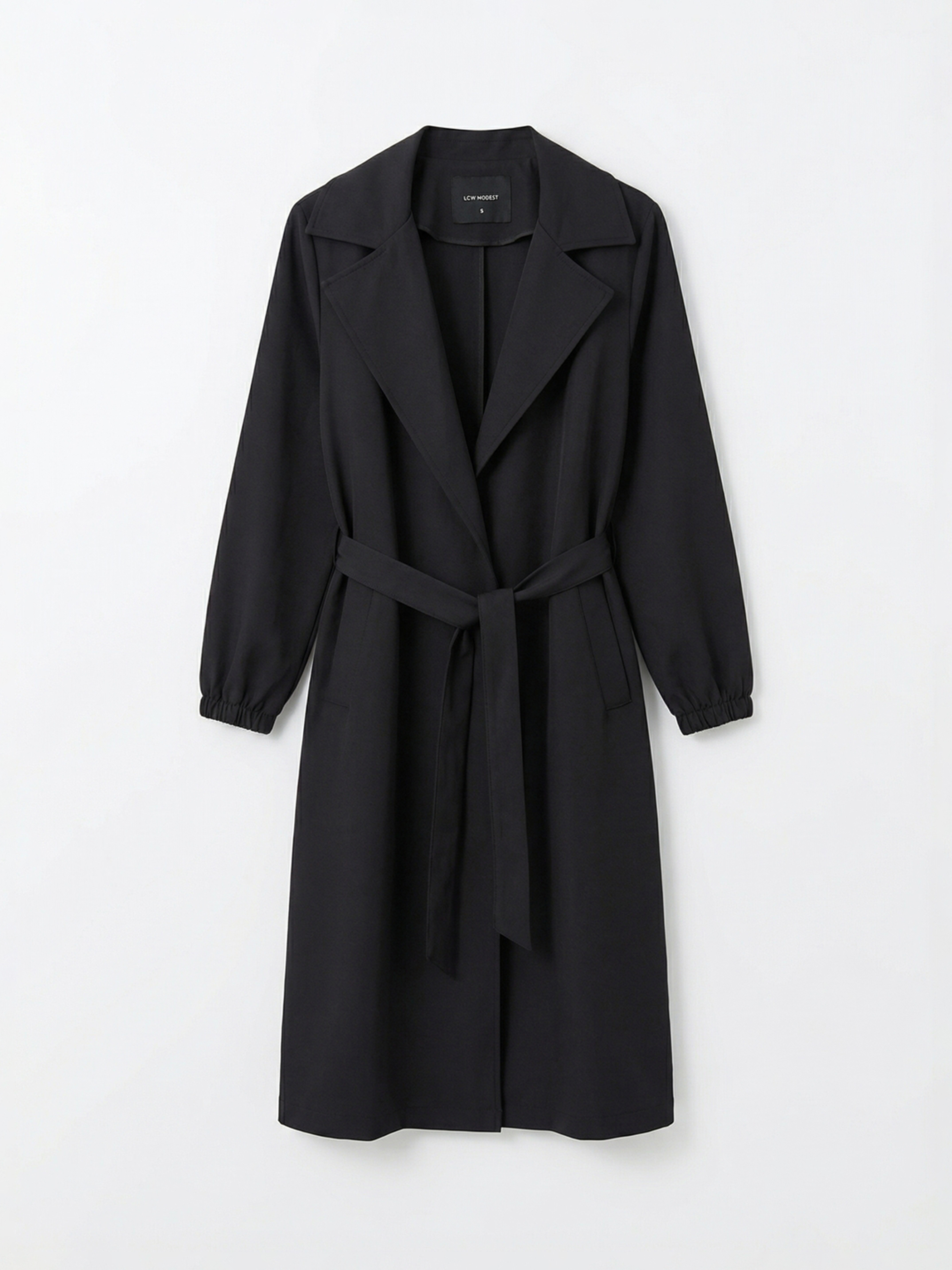 LC WAIKIKI Kruvaze Yaka Oversize Kadın Trençkot görsel 5