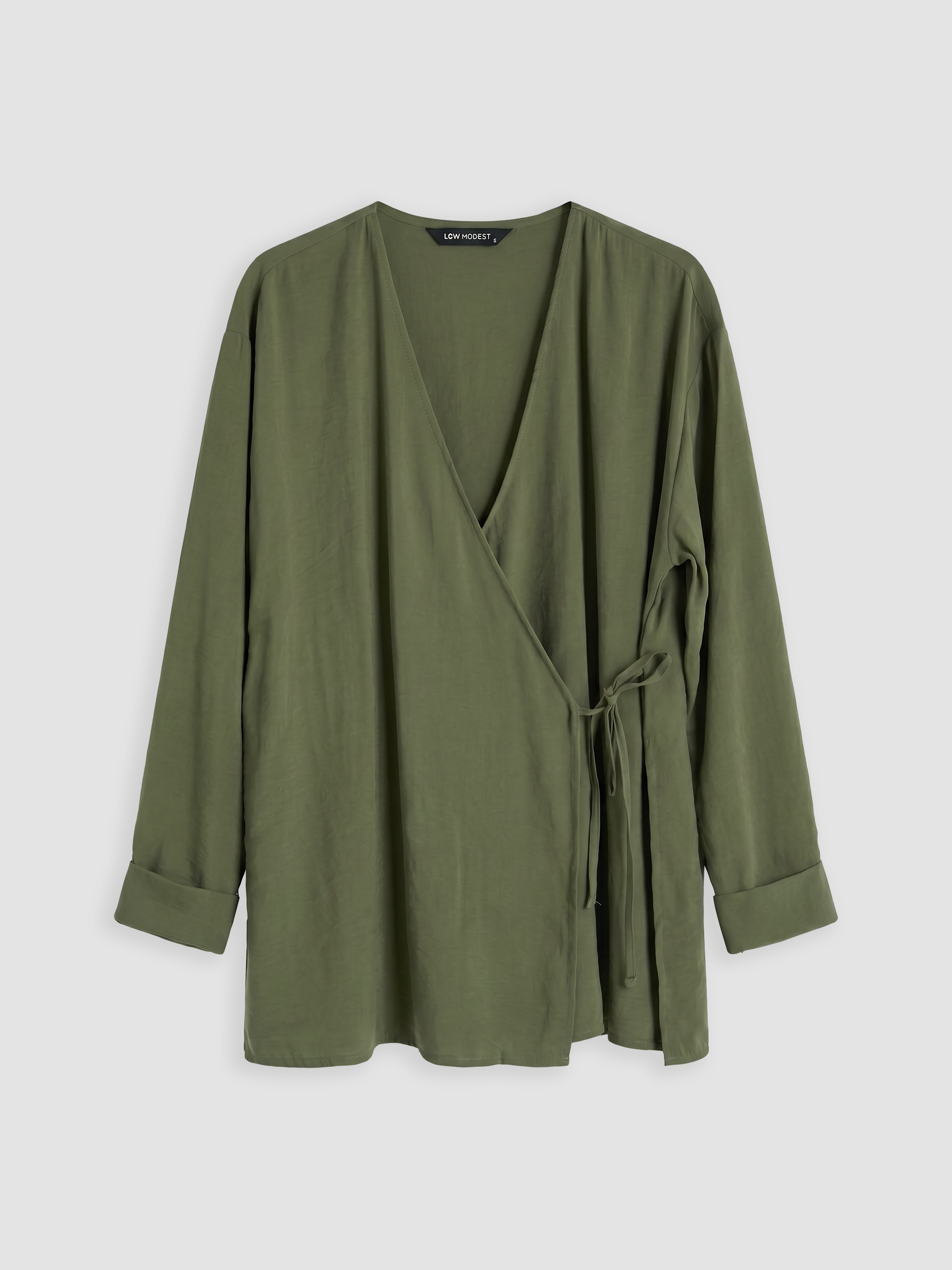 LCW Modest Kruvaze Yaka Dokulu Modal Karışımlı Kadın Kimono görsel 5