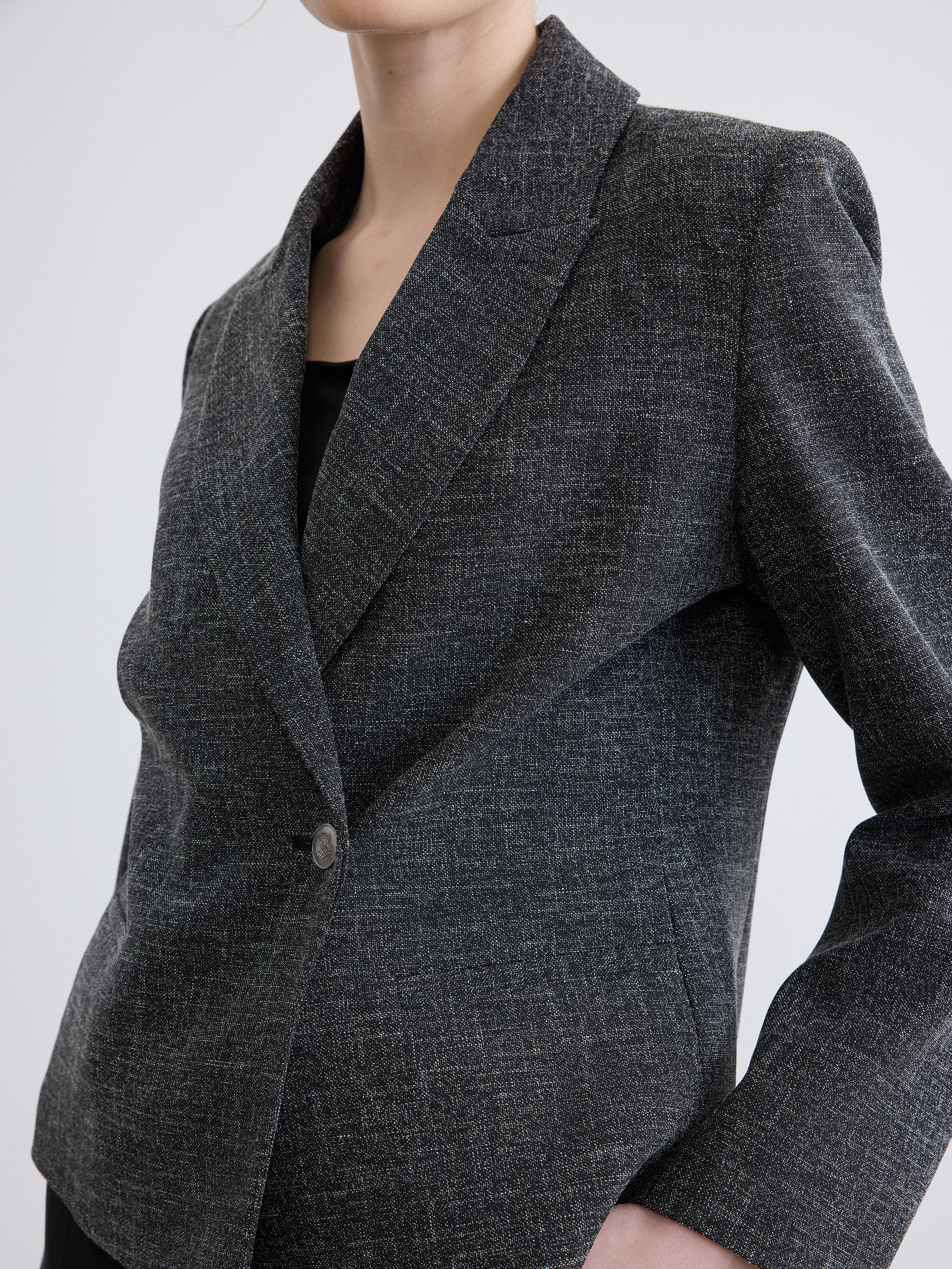 LCW STUDIO Kruvaze Yaka Dokulu Kadın Blazer Ceket görsel 3