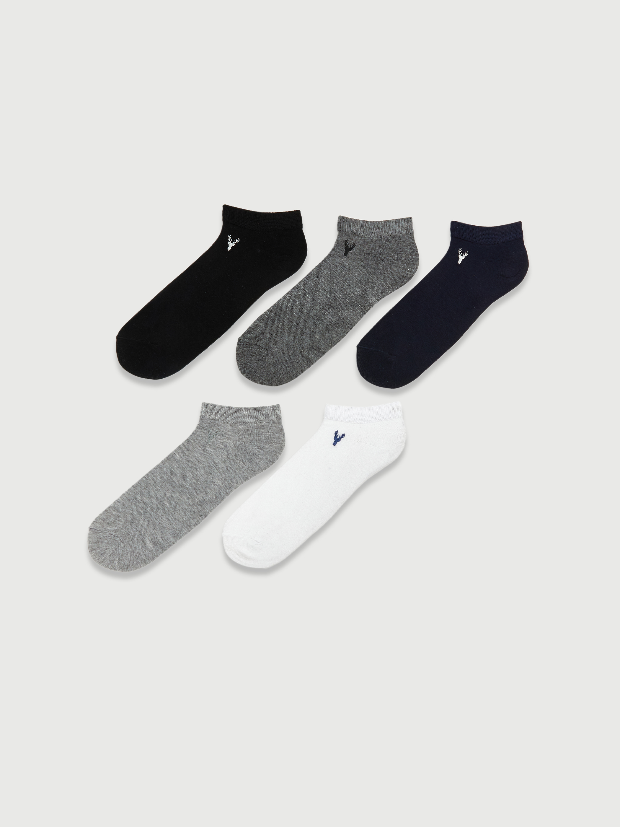 LCW ACCESSORIES Nakışlı Erkek Bambu Patik Çorap 5'li