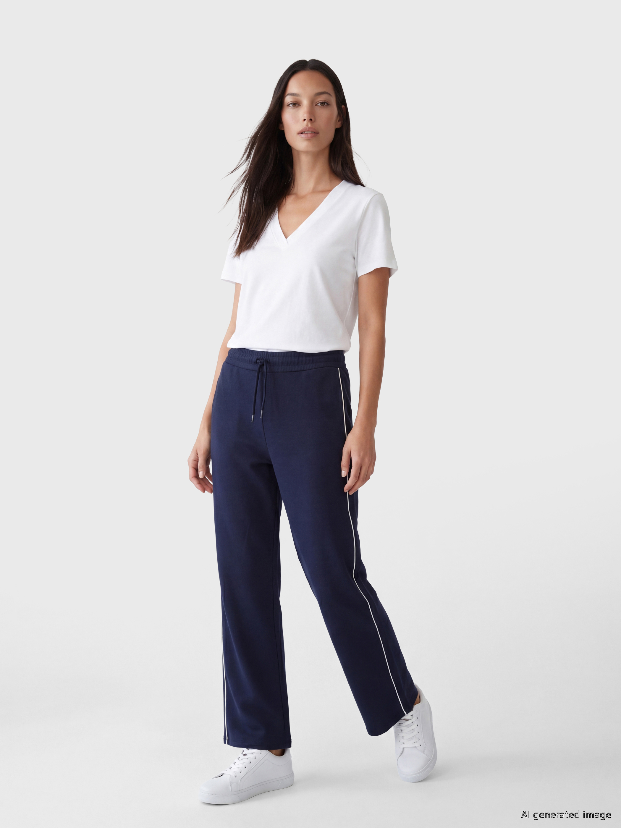 LCW Comfort Beli Lastikli Geniş Paça Kadın Eşofman Altı görsel 2