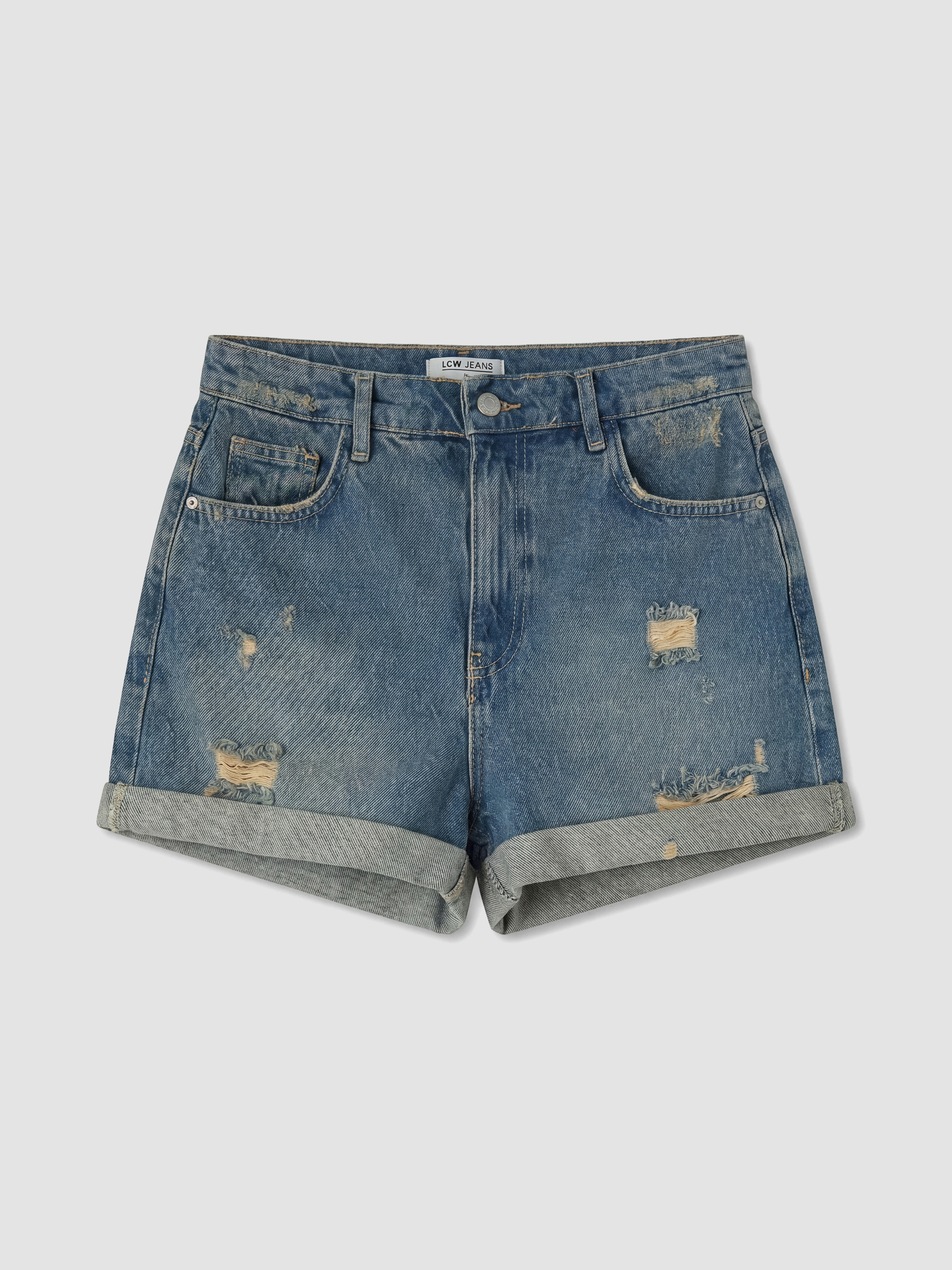 LCW Jeans Yırtık Detaylı Kadın Jean Şort görsel 5