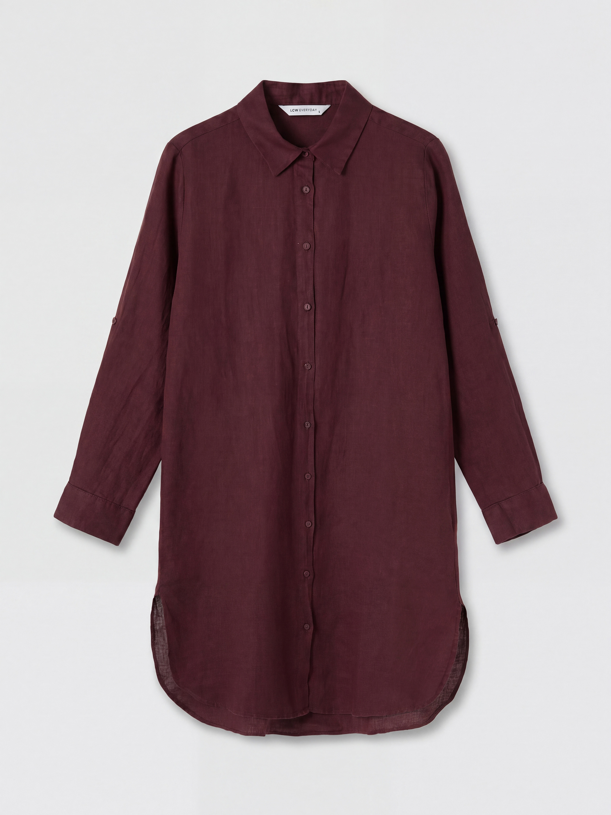 LCW EVERYDAY Oversize %100 Keten Kadın Gömlek Tunik görsel 6