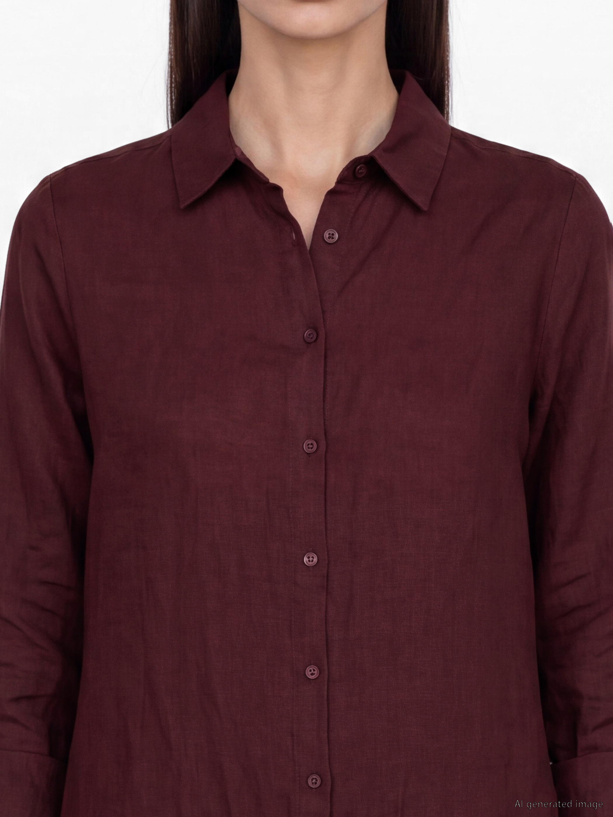 LCW EVERYDAY Oversize %100 Keten Kadın Gömlek Tunik görsel 4