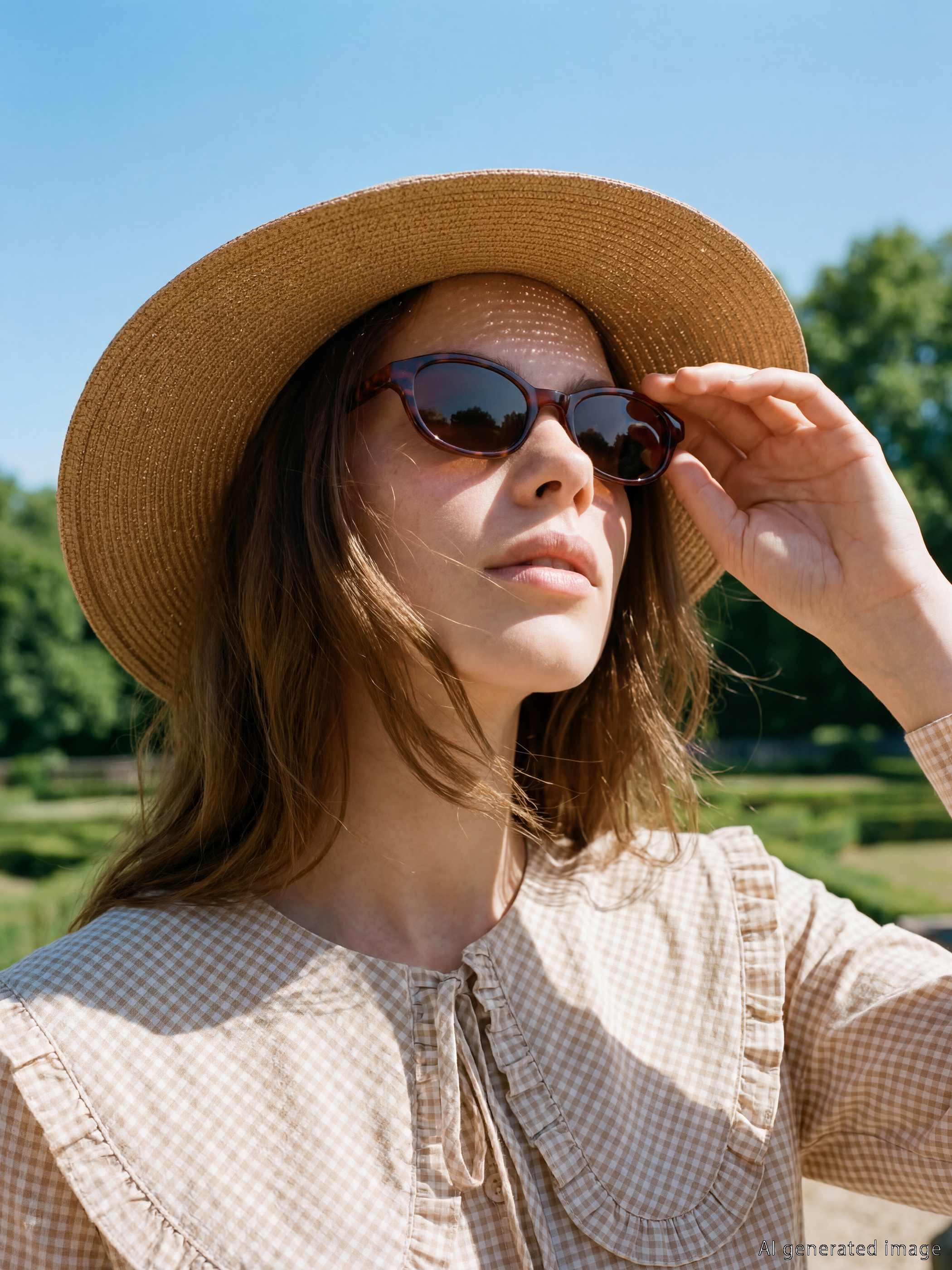 LCW Modest Bebe Yaka Ekose Fırfırlı Bluz