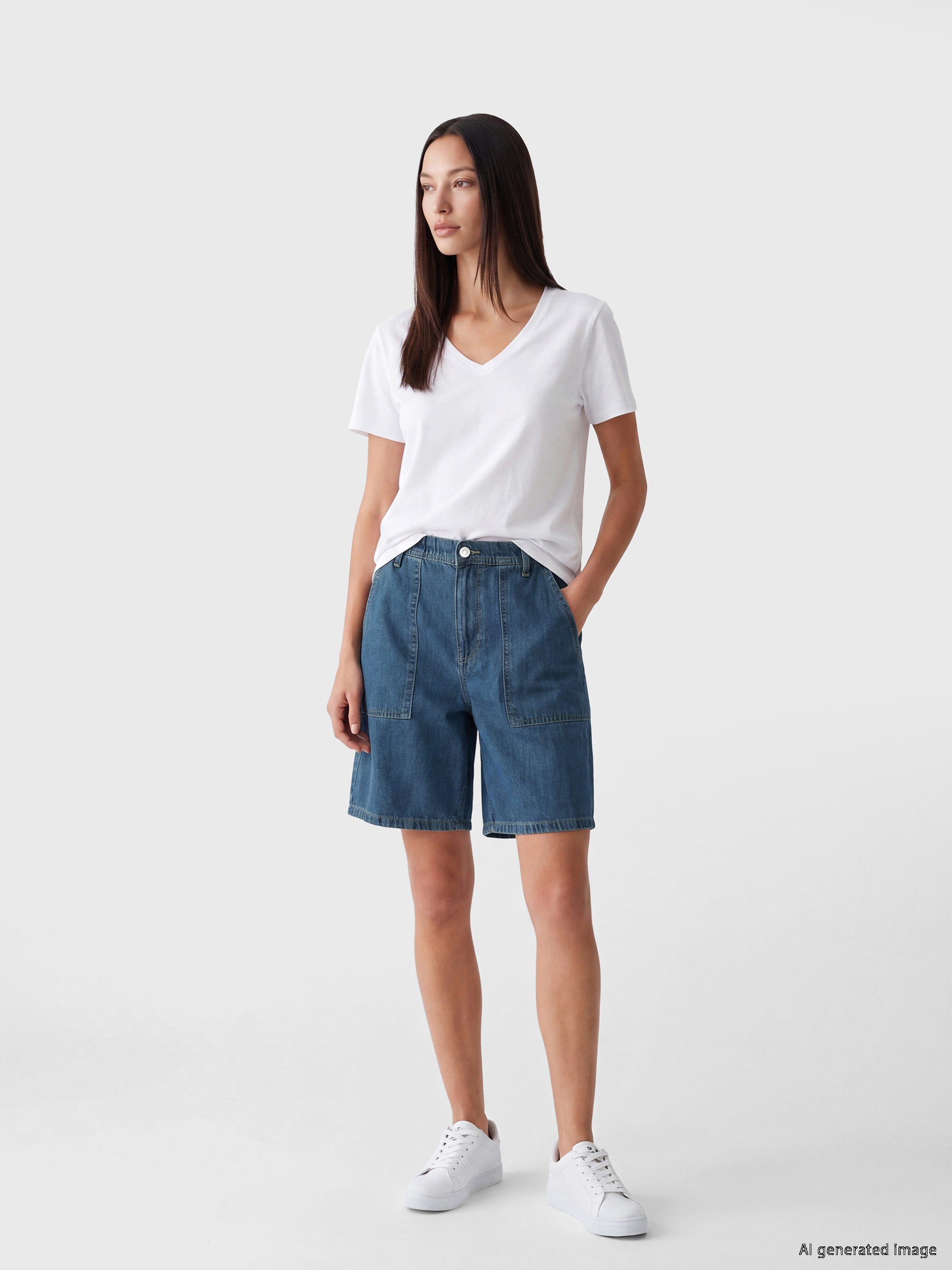 LCWAIKIKI Classic Loose Fit Kadın Jean Şort