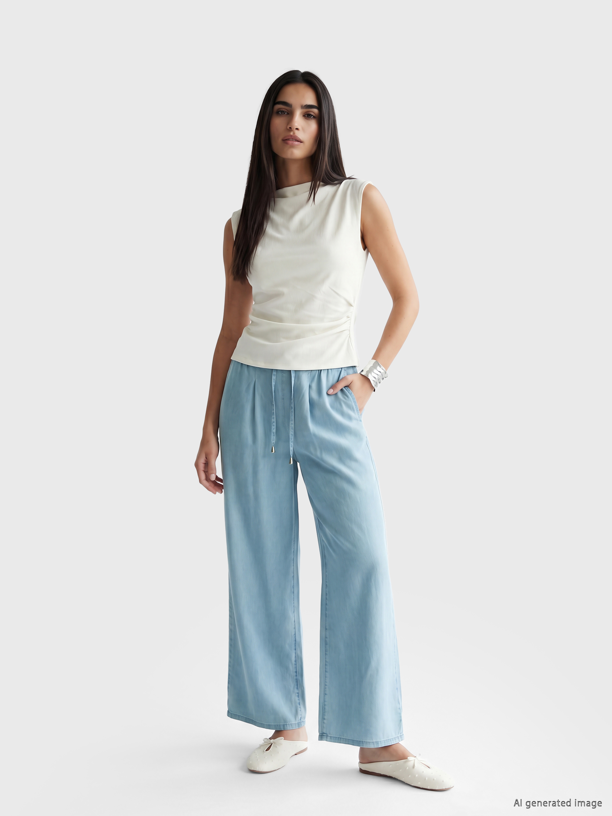 LCW Jeans Yüksek Bel Wideleg Fit Kadın Jean Pantolon