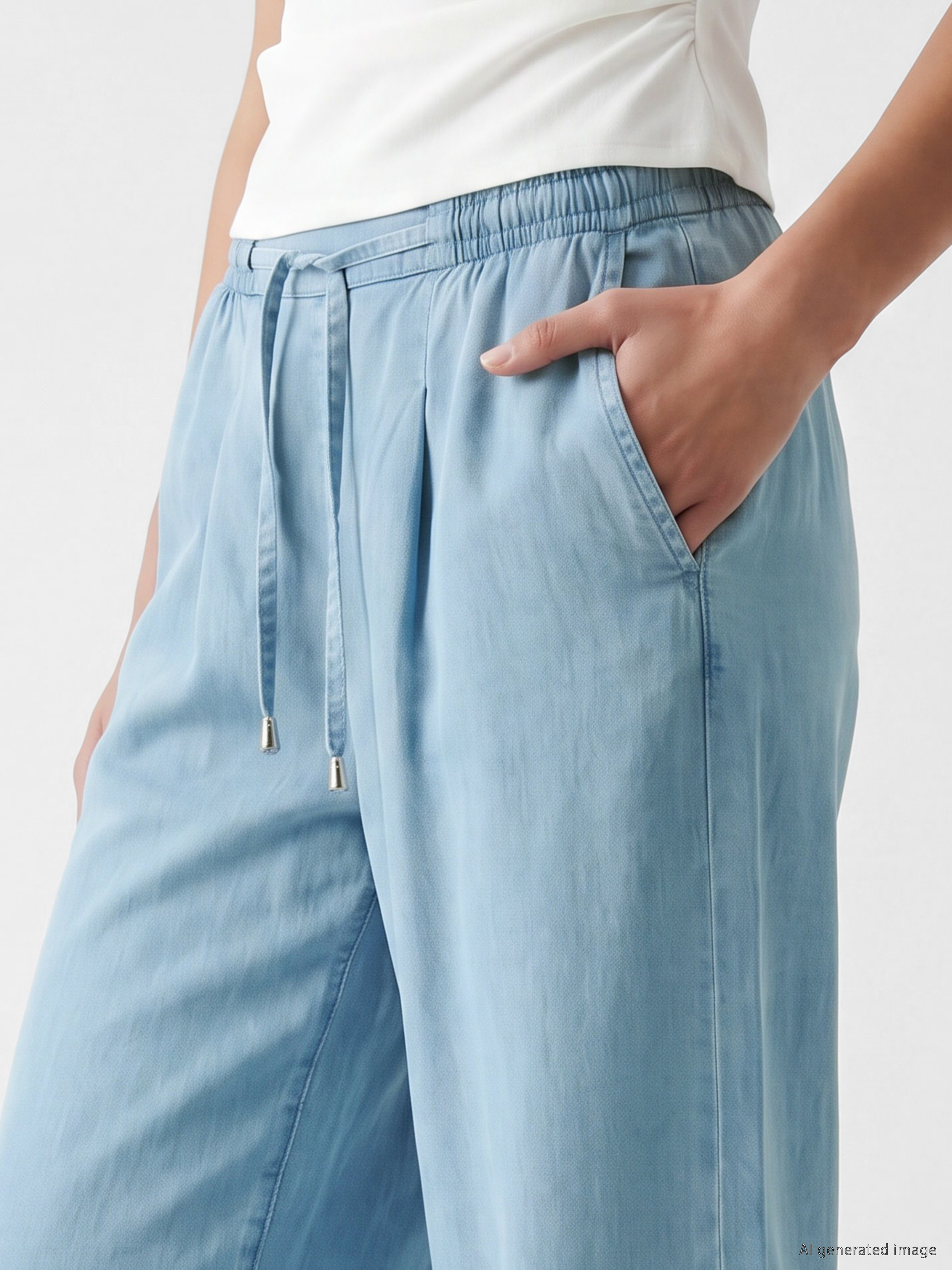 LCW Jeans Yüksek Bel Wideleg Fit Kadın Jean Pantolon görsel 3
