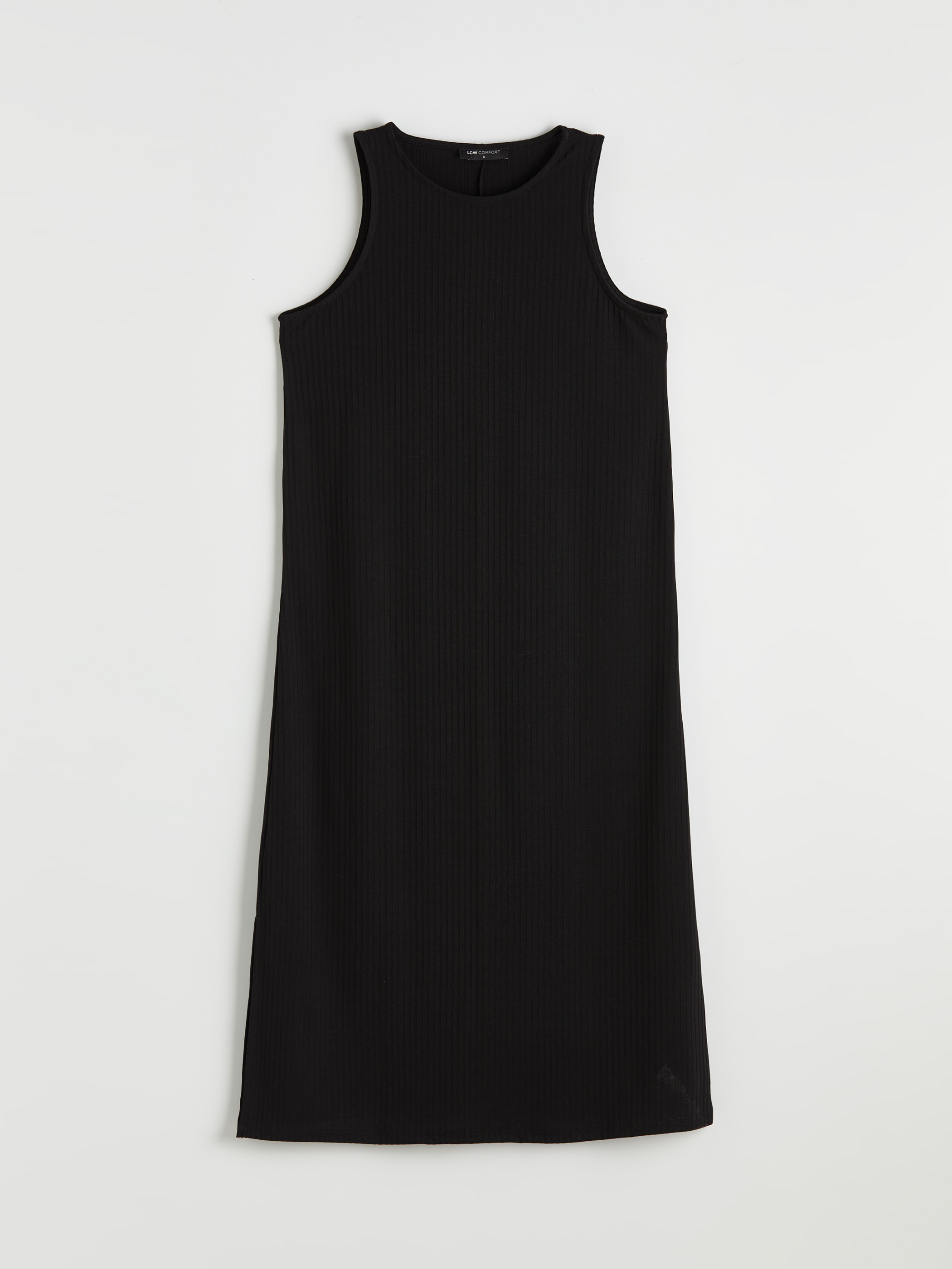 LCW Comfort Bisiklet Yaka Yırtmaçlı Bodycon Elbise görsel 5