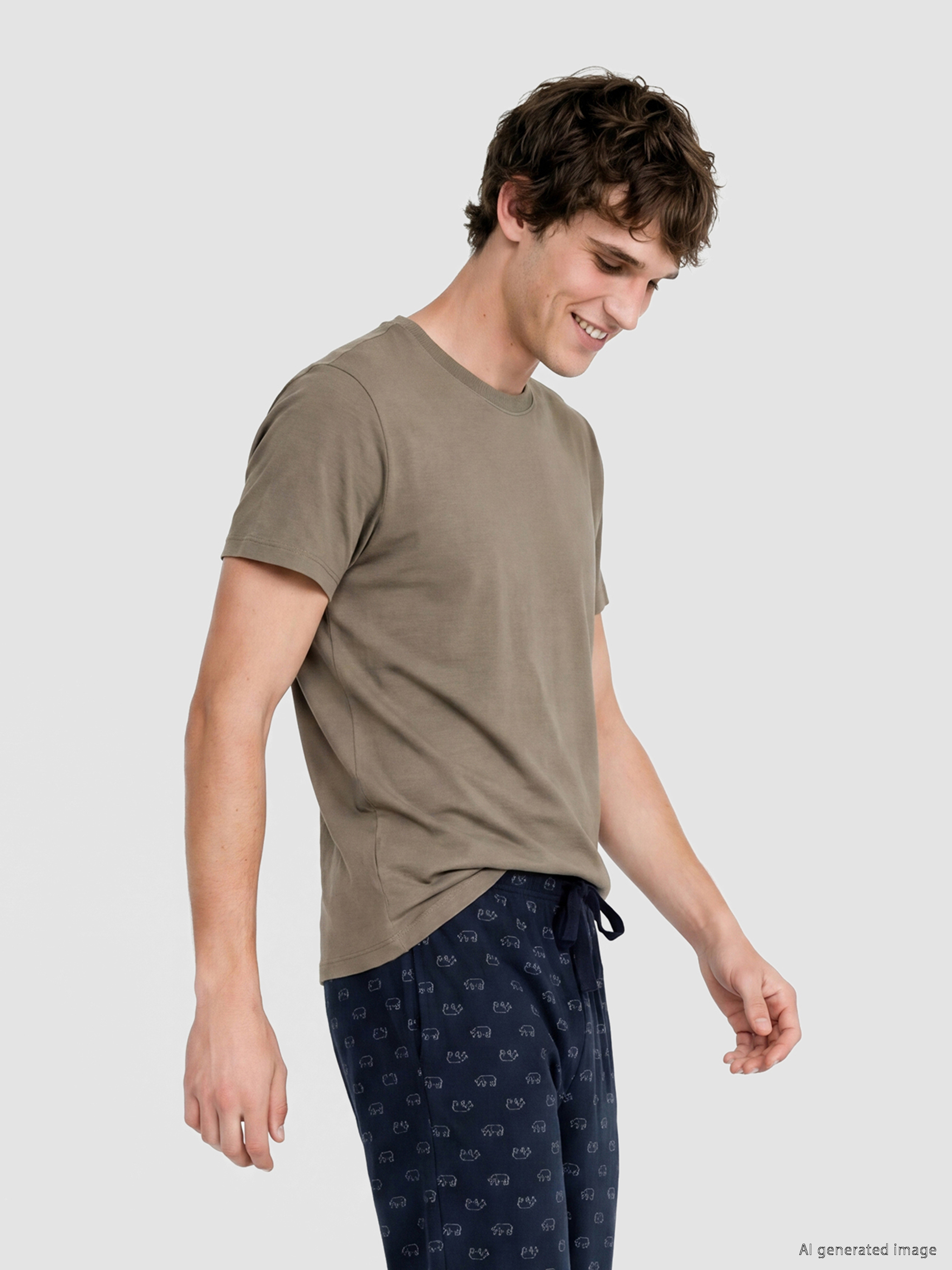 LC WAIKIKI Bisiklet Yaka Erkek Pijama Üst görsel 2