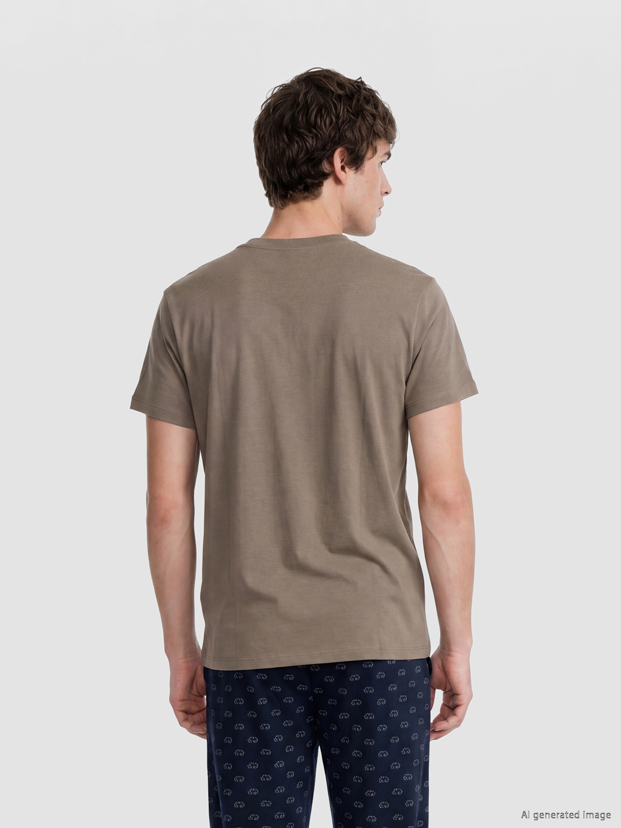 LC WAIKIKI Bisiklet Yaka Erkek Pijama Üst görsel 4