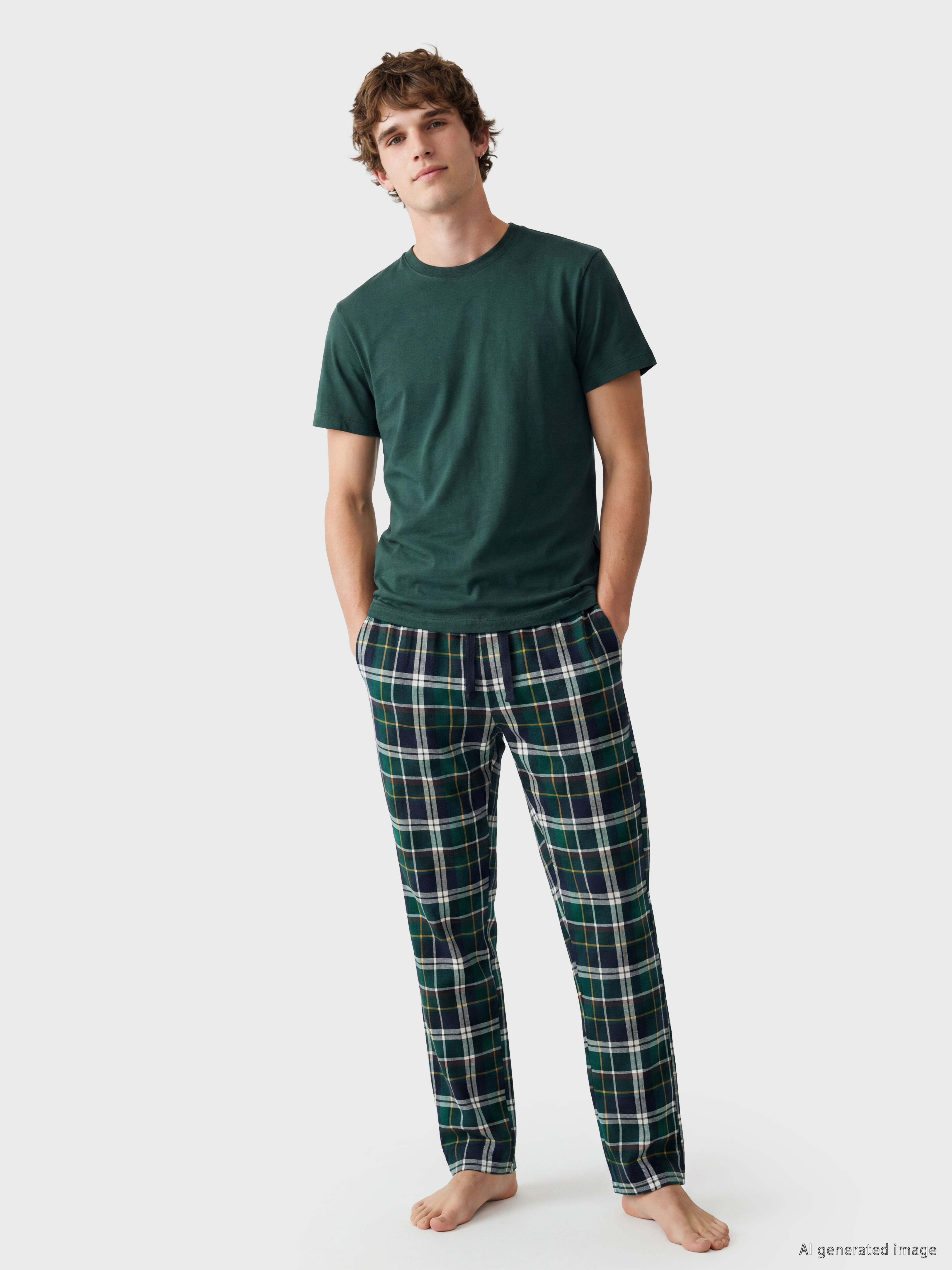 LC WAIKIKI Bisiklet Yaka Erkek Pijama Üst görsel 2